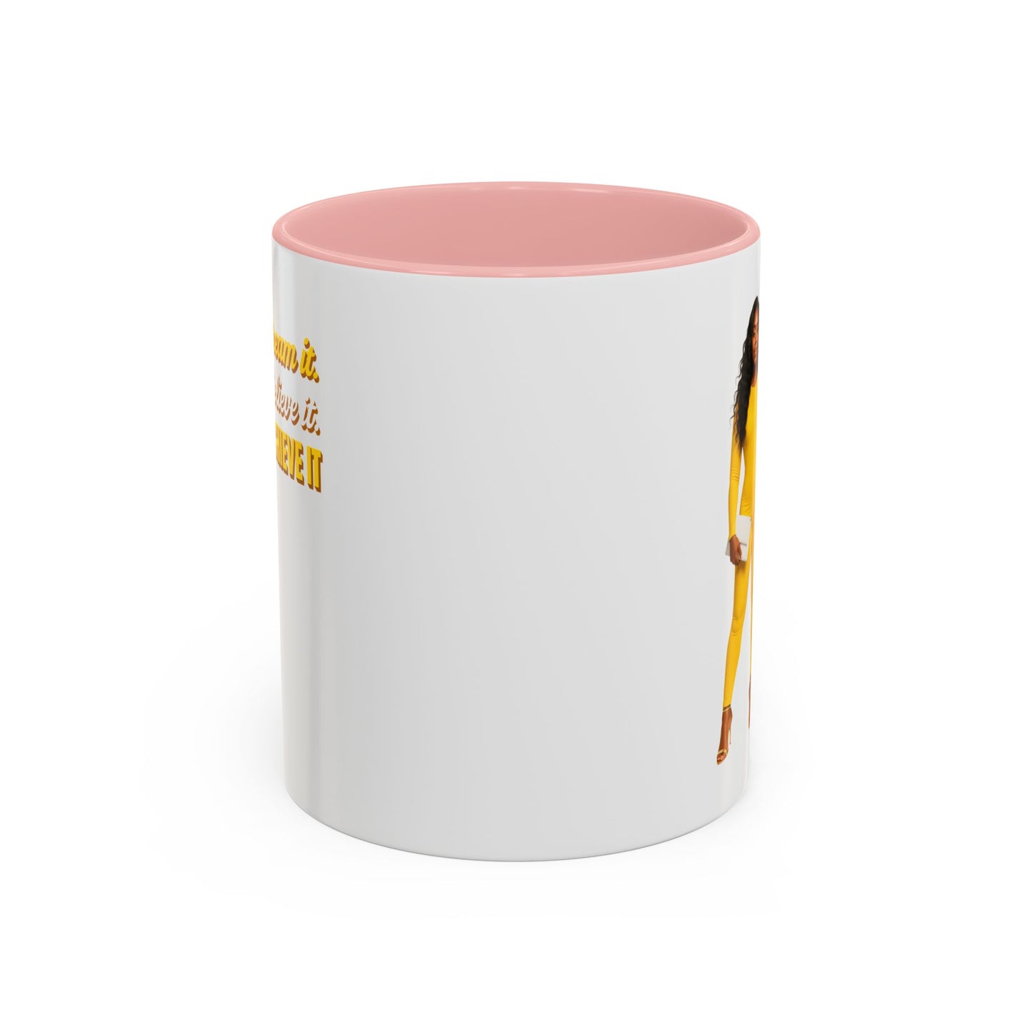 Inspiring Accent Coffee Mug - Dream It, Believe It, Achieve It, Motivational Gift, Coffee Lovers, Home Office Decor