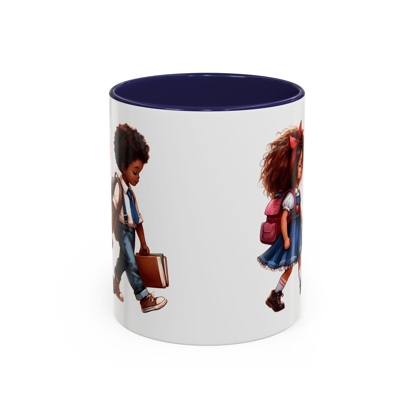 Cute Kids Walking Accent Coffee Mug | Back to School, Teacher Gift, Children's Art, Personalized Tea Cup, Unique Gift Idea
