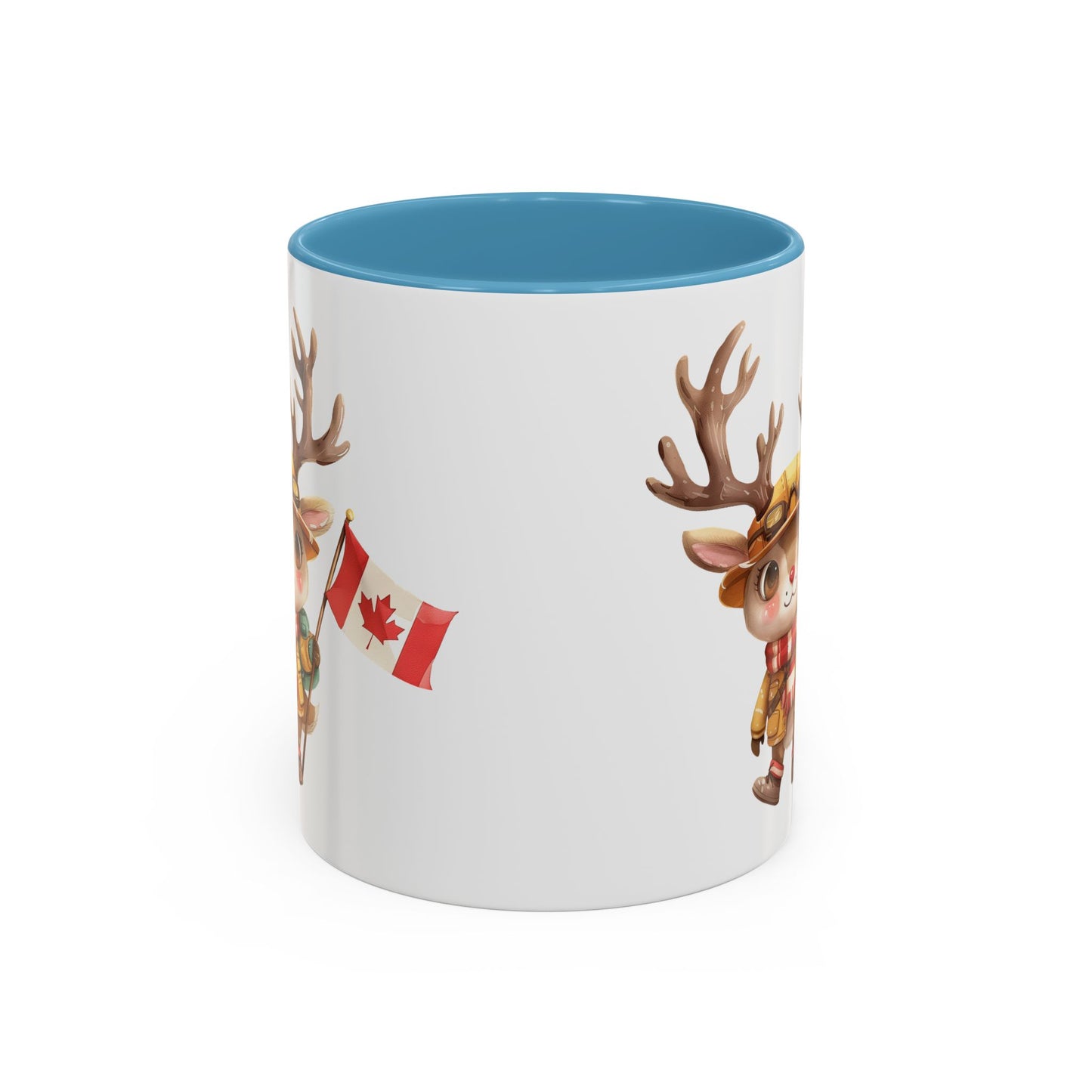 Cute Canadian Reindeer Mug, Accent Coffee Cup for Animal Lovers, Holiday Gift, Cute Kitchen Decor, Seasonal Drinkware