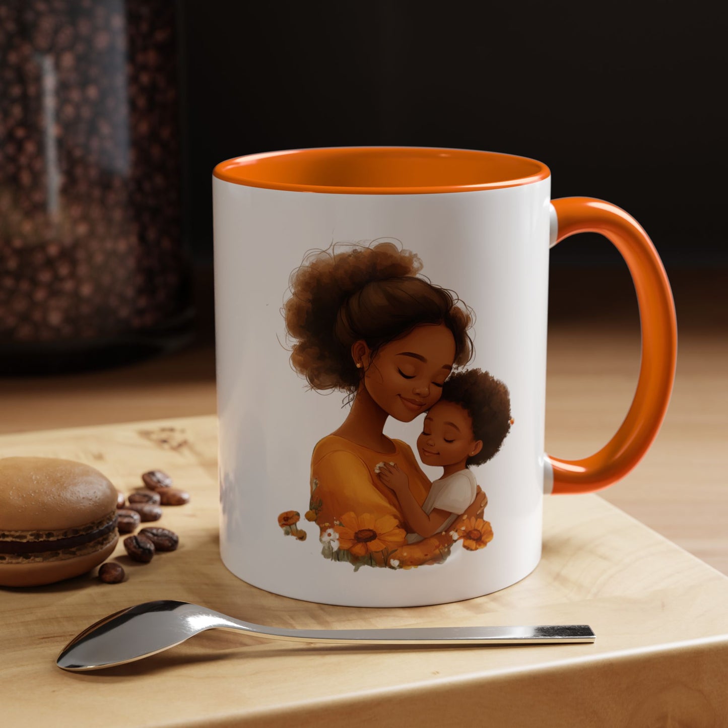 Heartwarming Mom & Child Coffee Mug, Family Gift, Mother's Day Gift, Coffee Lover, Cute Illustration