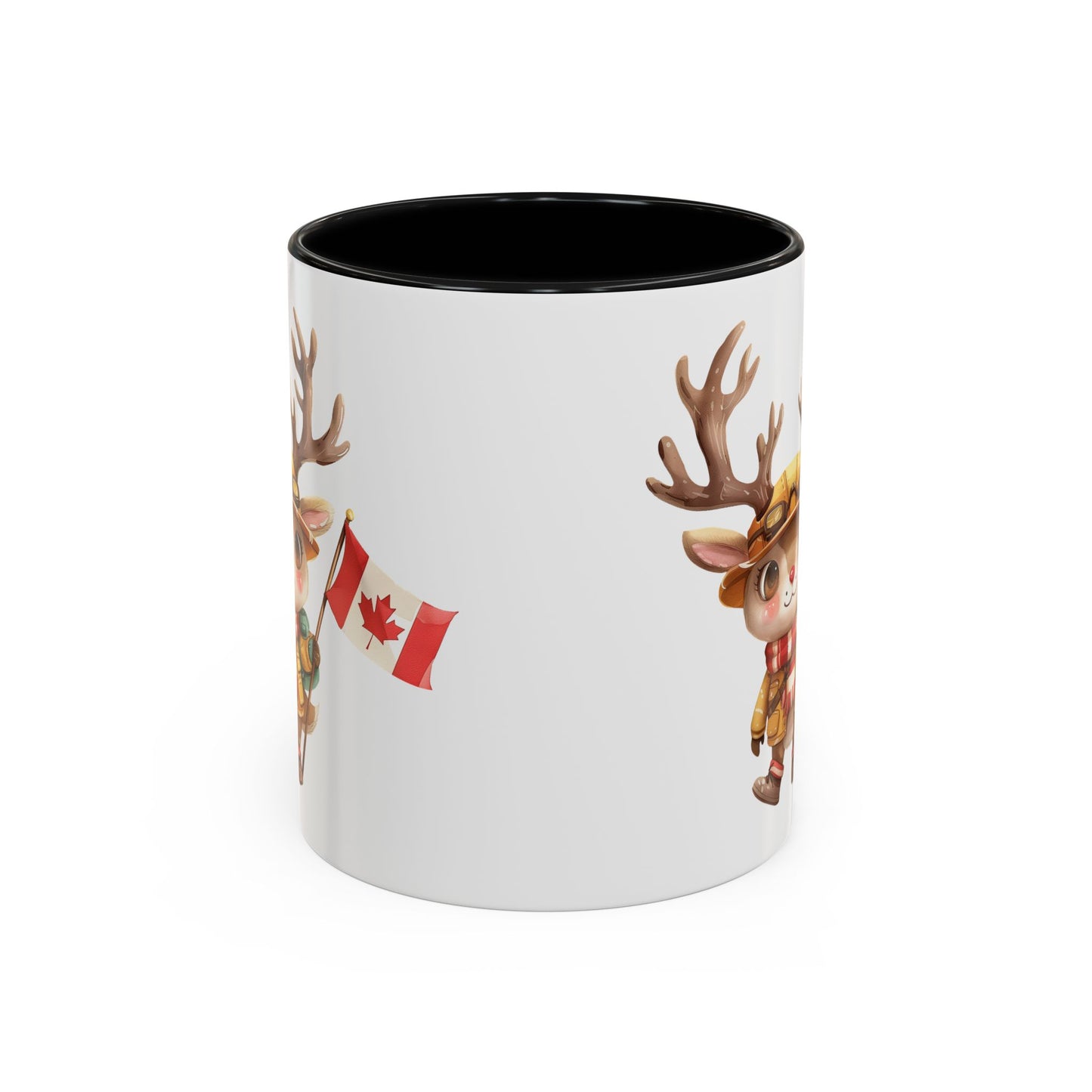 Cute Canadian Reindeer Mug, Accent Coffee Cup for Animal Lovers, Holiday Gift, Cute Kitchen Decor, Seasonal Drinkware