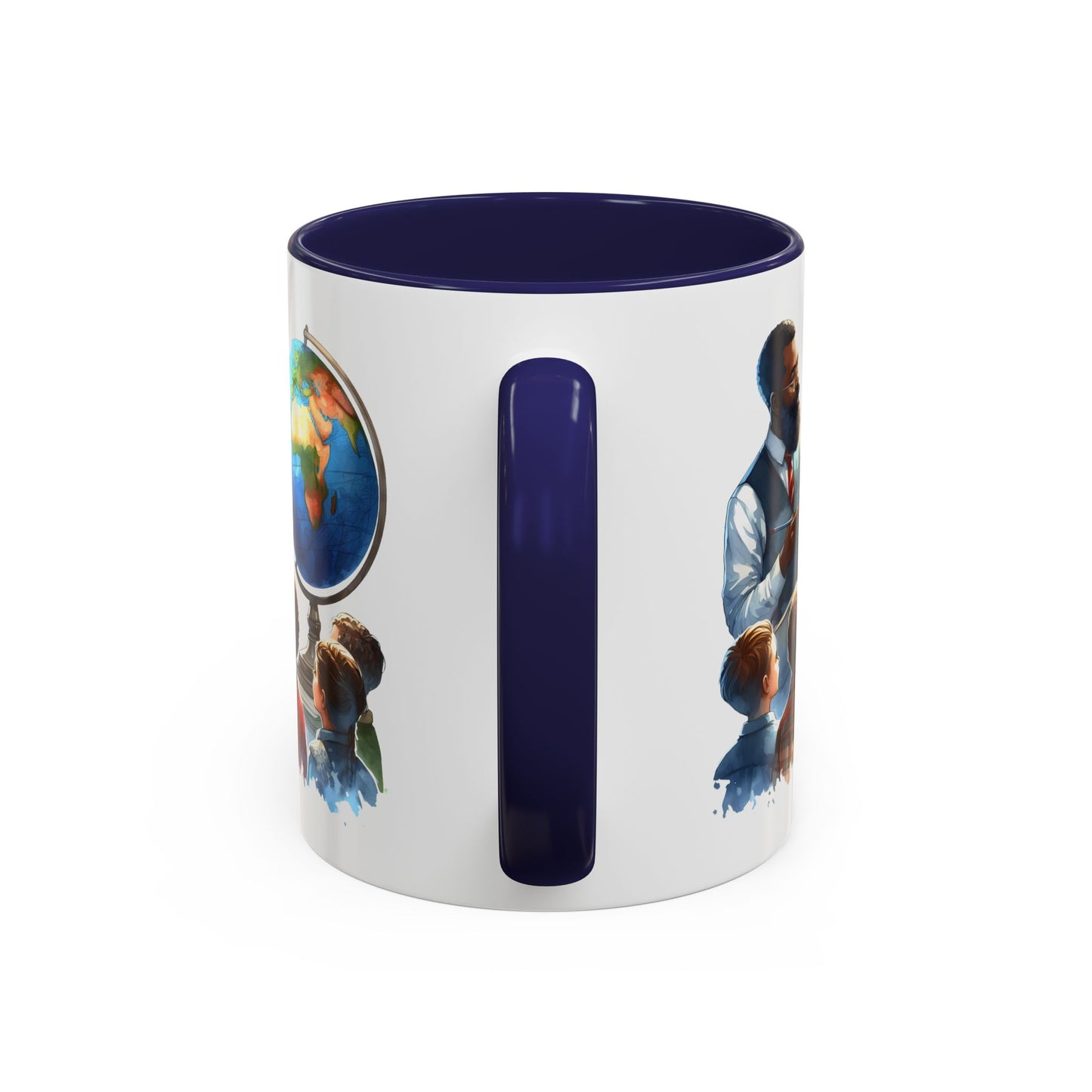 World Teacher Accent Coffee Mug - Inspiring Gift for Educators, Classroom Decor, Study Sessions, Teacher Appreciation, Travel Enthusiasts