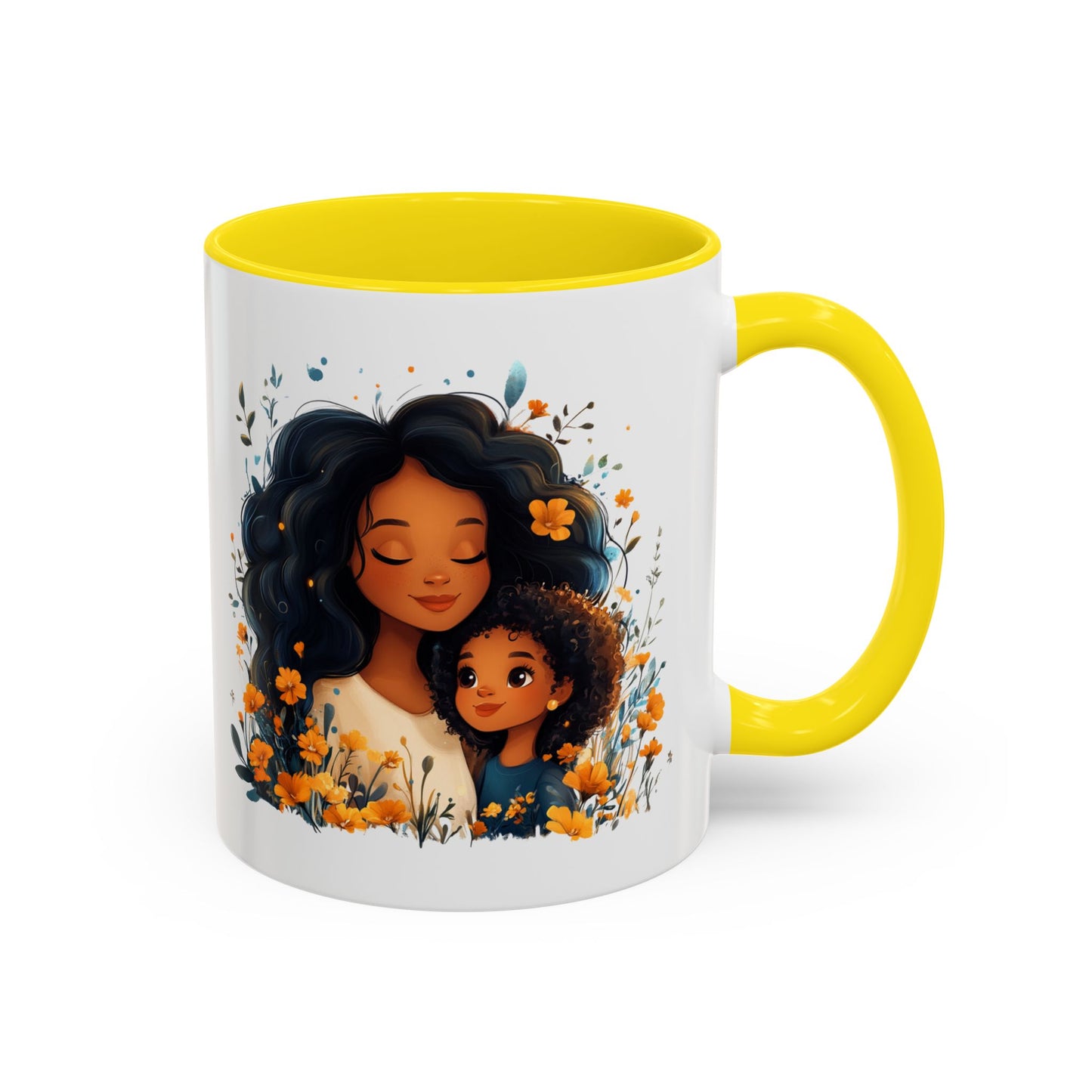 Floral Mom and Daughter Coffee Mug, Mother's Day Gift, Family Bonding, Tea Cup, Inspirational Mug, Cozy Drinkware