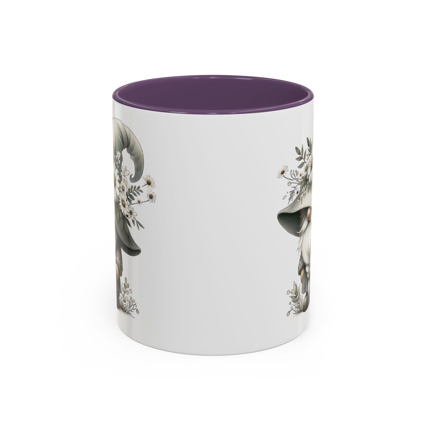 Whimsical Gnome Coffee Mug, Cute Floral Mug, Gift for Garden Lovers, Accent Mug for Coffee, Tea, and Hot Cocoa