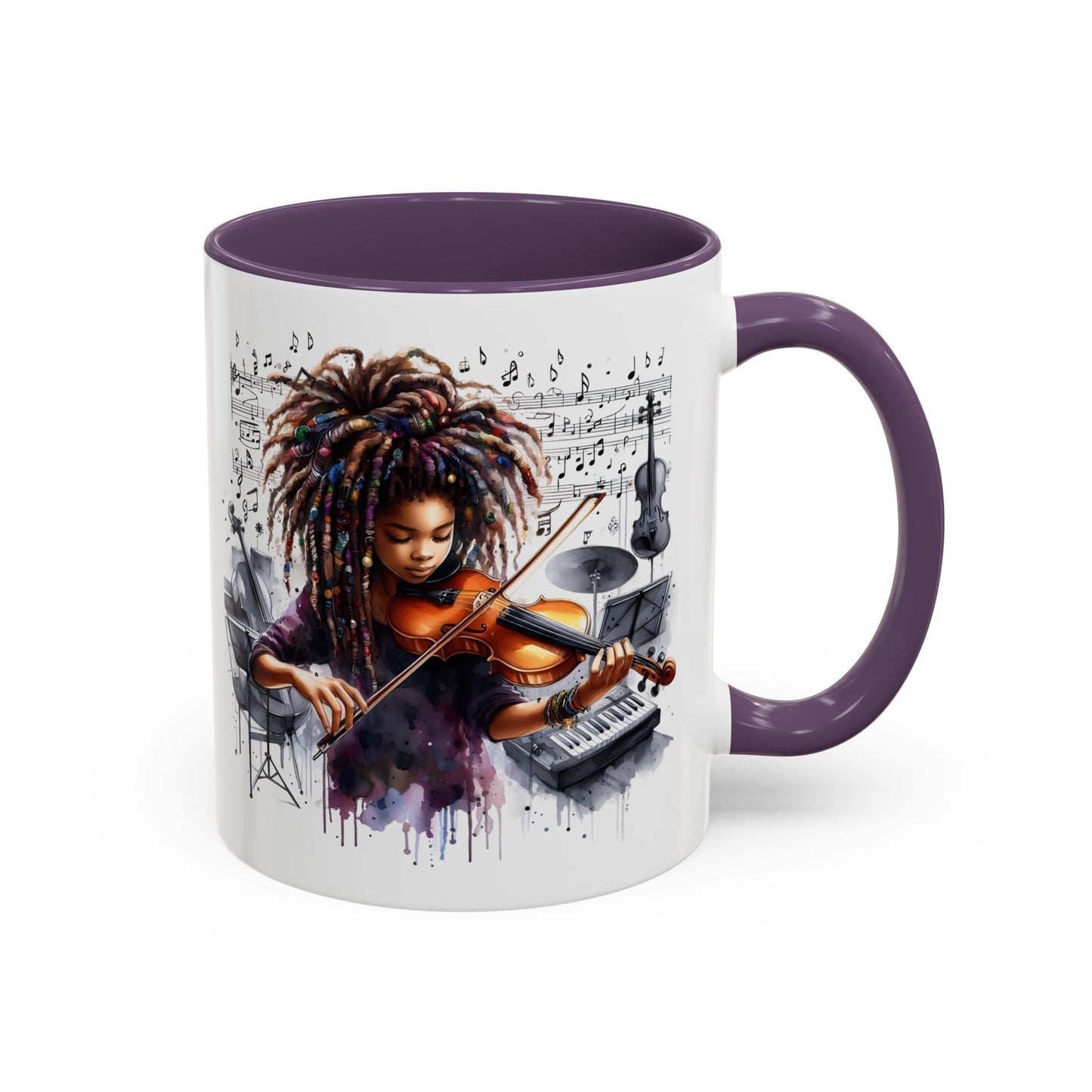 Musical Accent Coffee Mug, Music Lover Gift, Black and White Mug, Jazz Theme Mug, Artist Appreciation