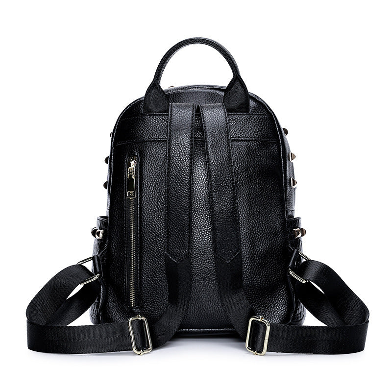 New fashion all-match soft leather backpack