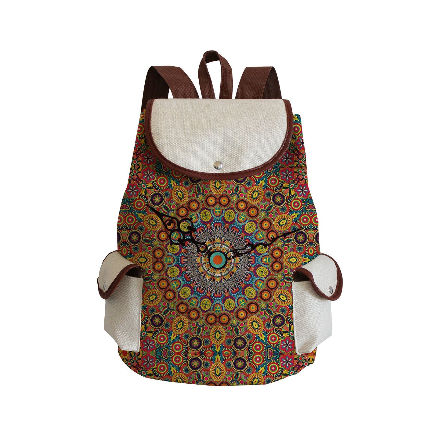Large-capacity Western-style Creative New Datura Printed Backpack