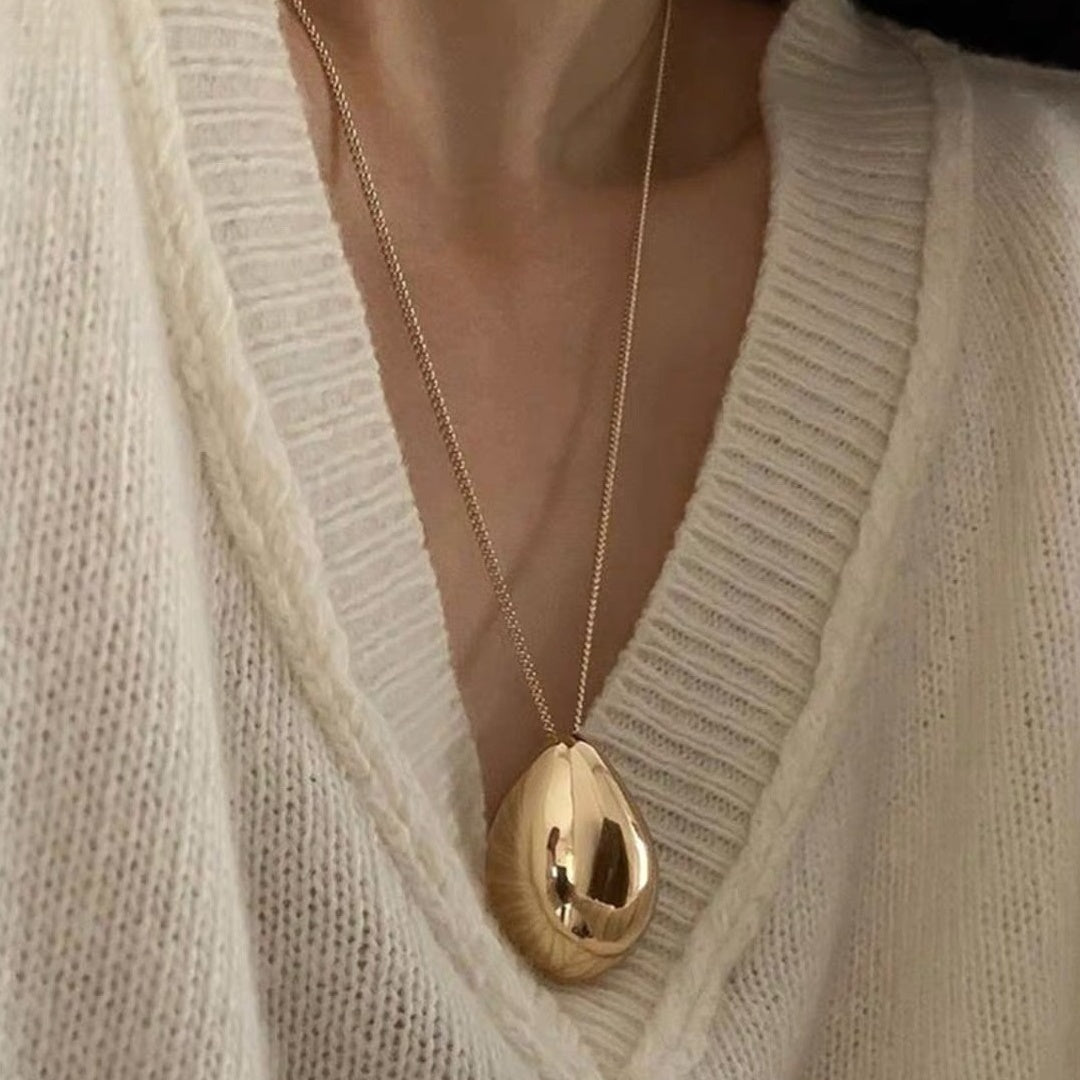 Water Drop Pendant Necklace Sweater Chain