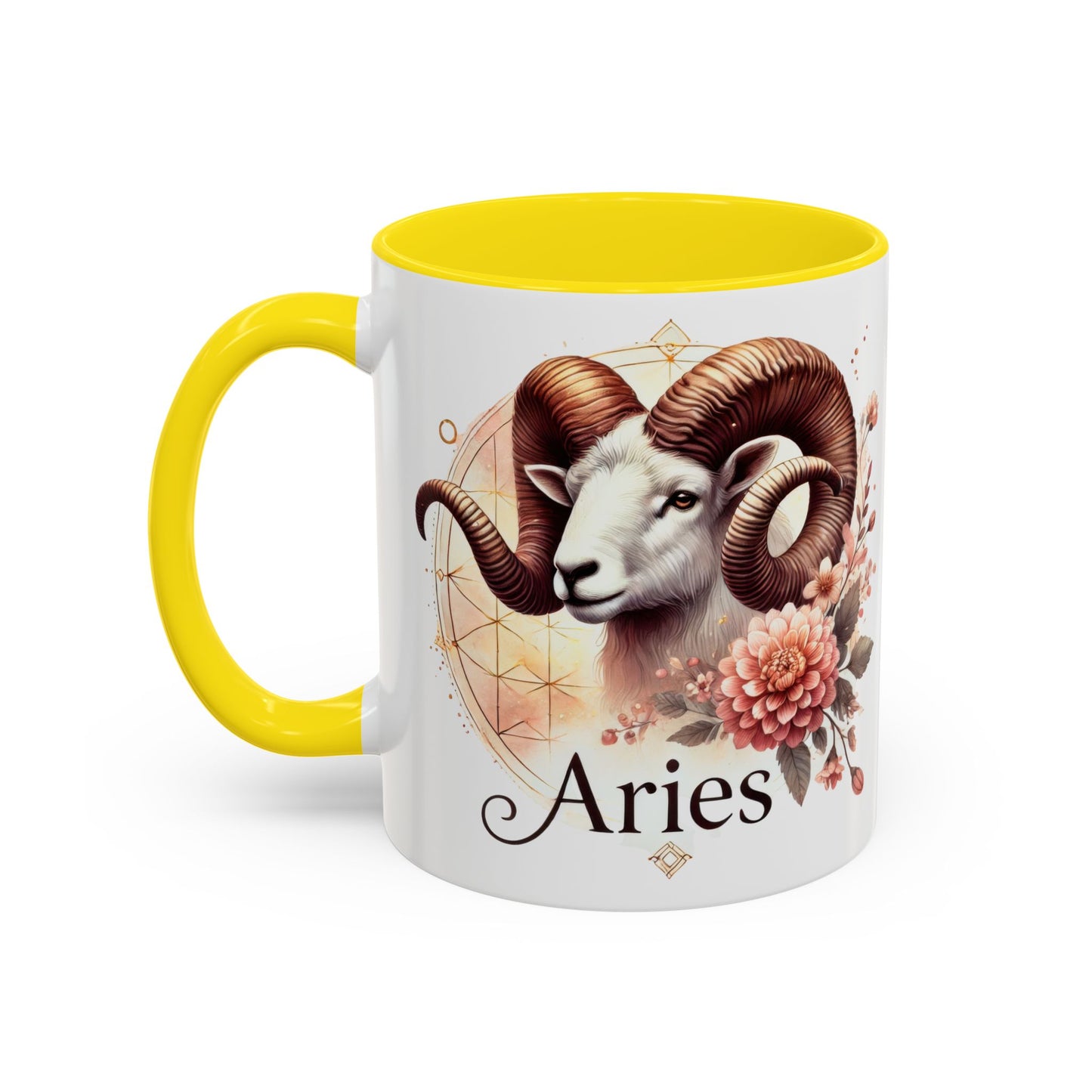 Aries Zodiac Coffee Mug - Astrological Floral Design - Perfect Gift for Astrology Lovers