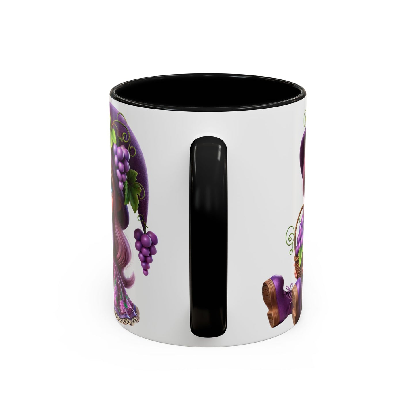 Whimsical Grape Girl Coffee Mug - Fun 11oz & 15oz Accent Mugs for Kids and Wine Lovers