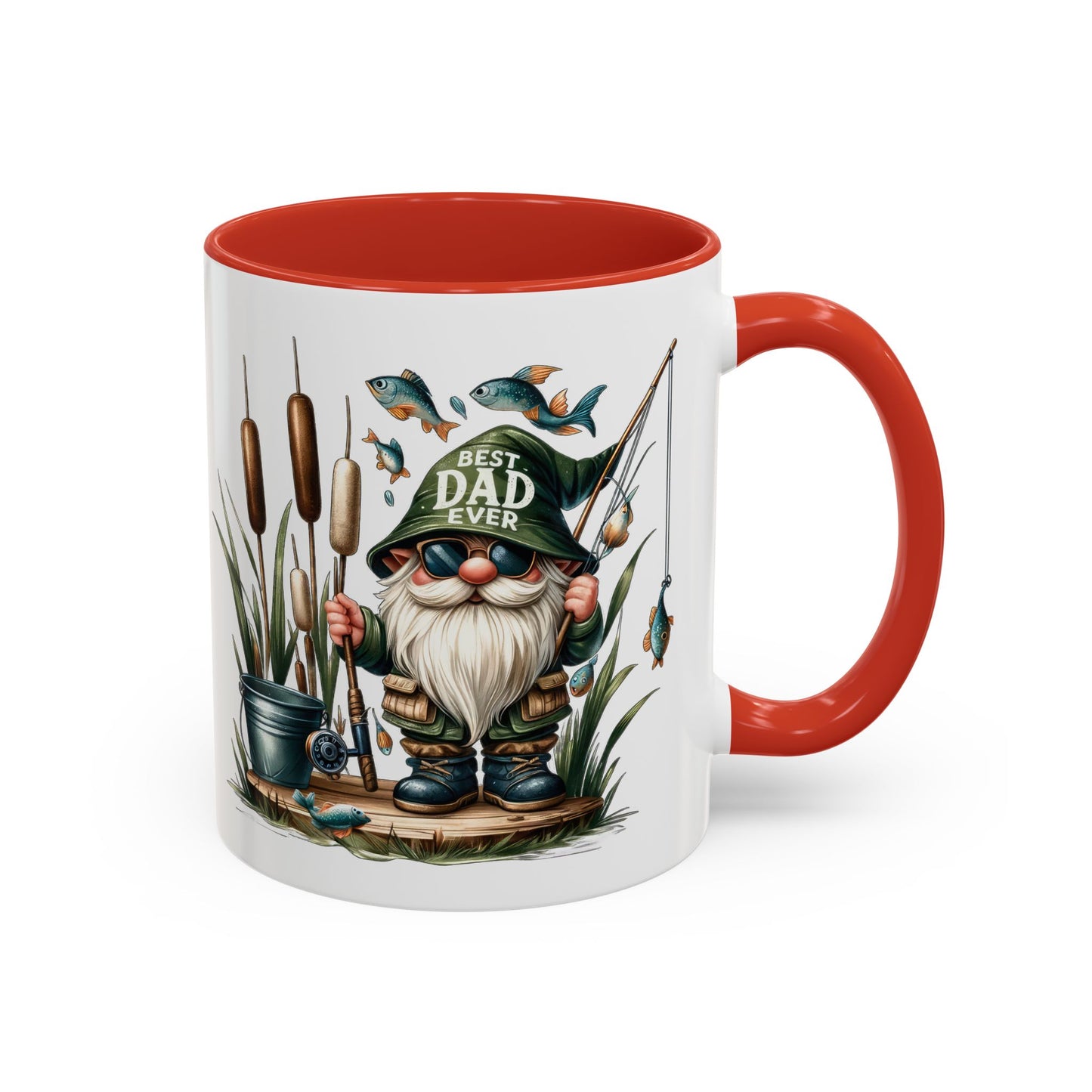 Fishing Gnome Coffee Mug, Best Dad Ever, Father's Day Gift, Dad's Mug, Gnome Decor, Outdoor Lover's Cup