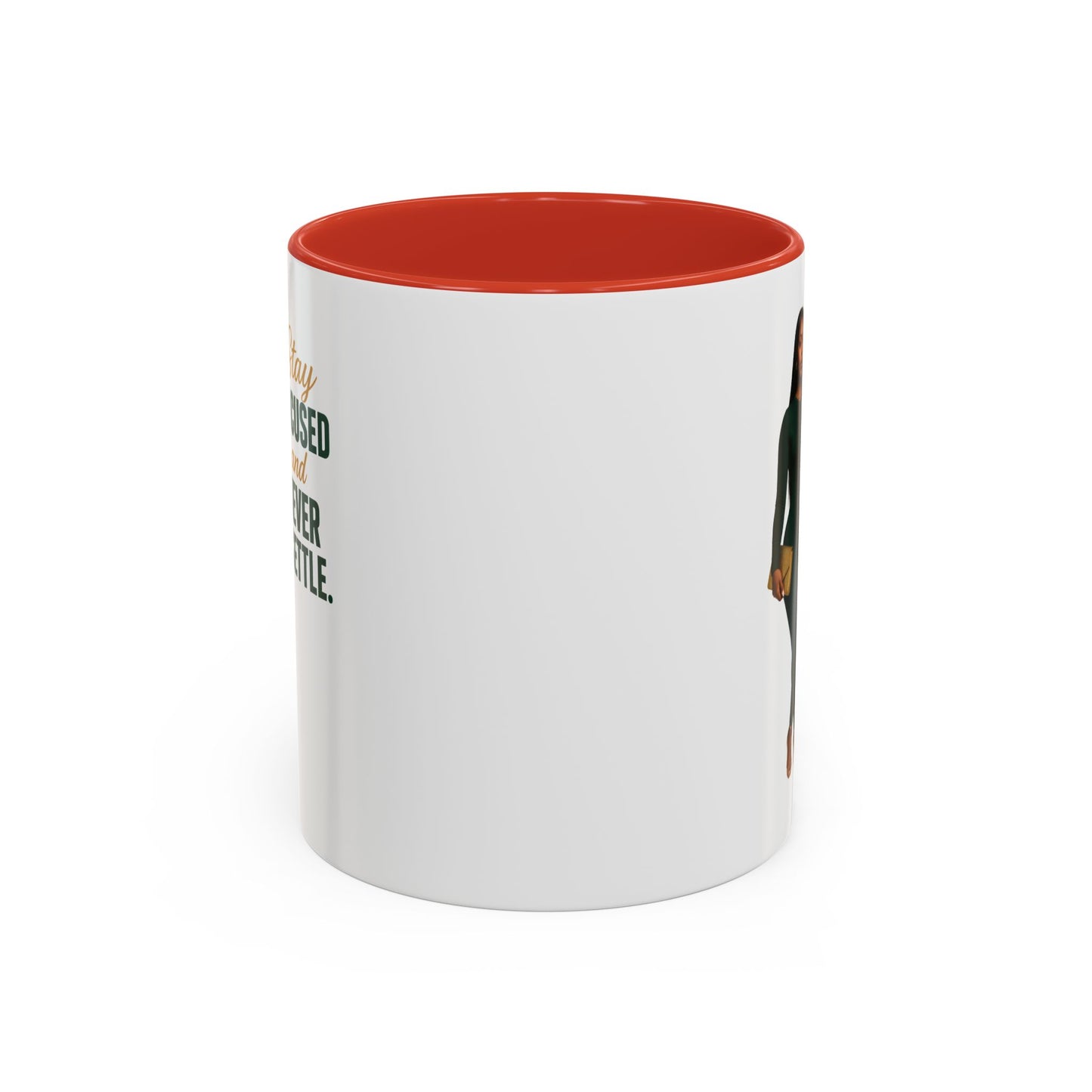 Motivational Accent Coffee Mug - Stay Focused and Never Settle | Inspirational Gift, Coffee Lover, Office Decor, Home Kitchen