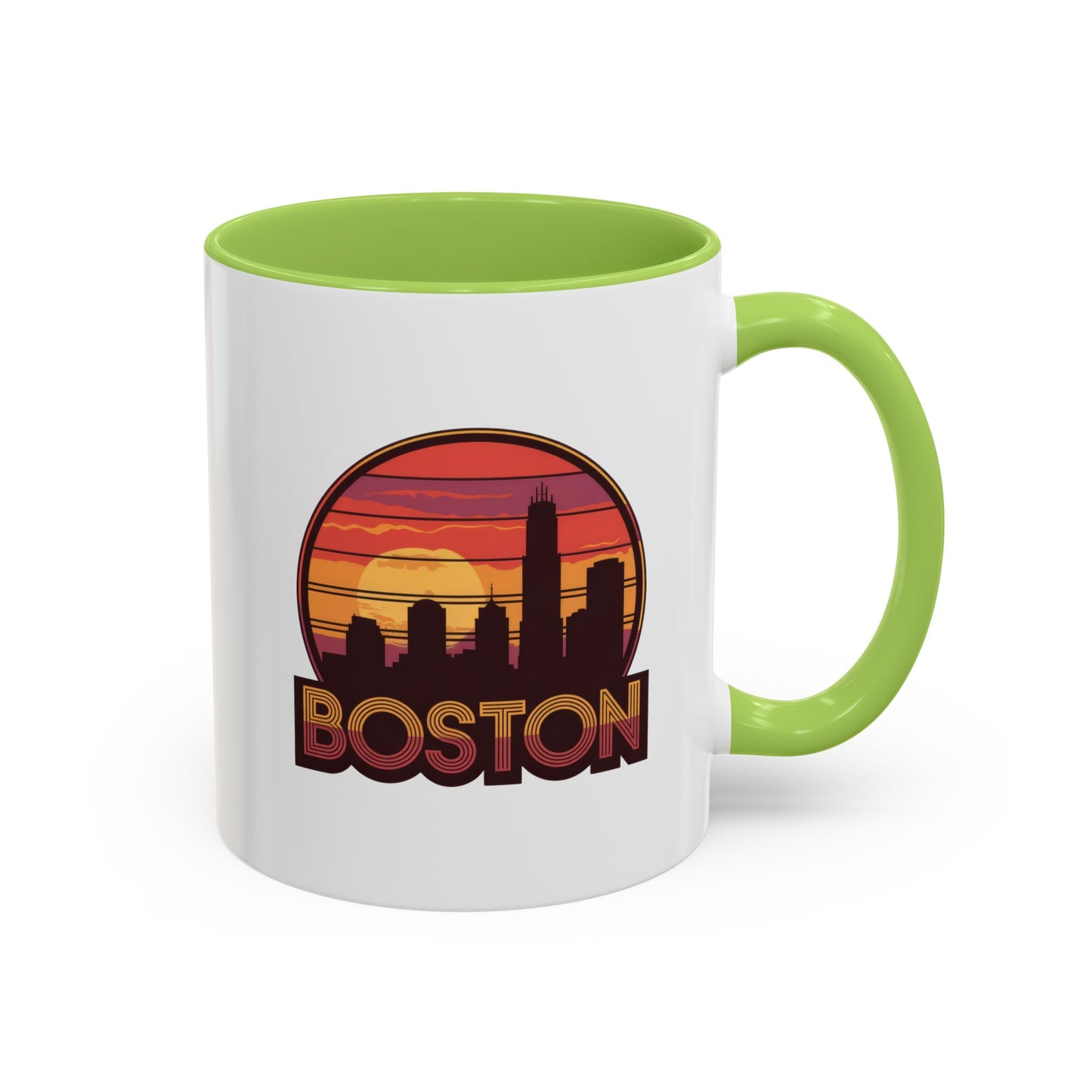 Boston Sunset Accent Coffee Mug, Unique Gift for Boston Lovers, Travel Souvenir, Home Decor, Coffee Lover's Gift, 11oz 15oz Options