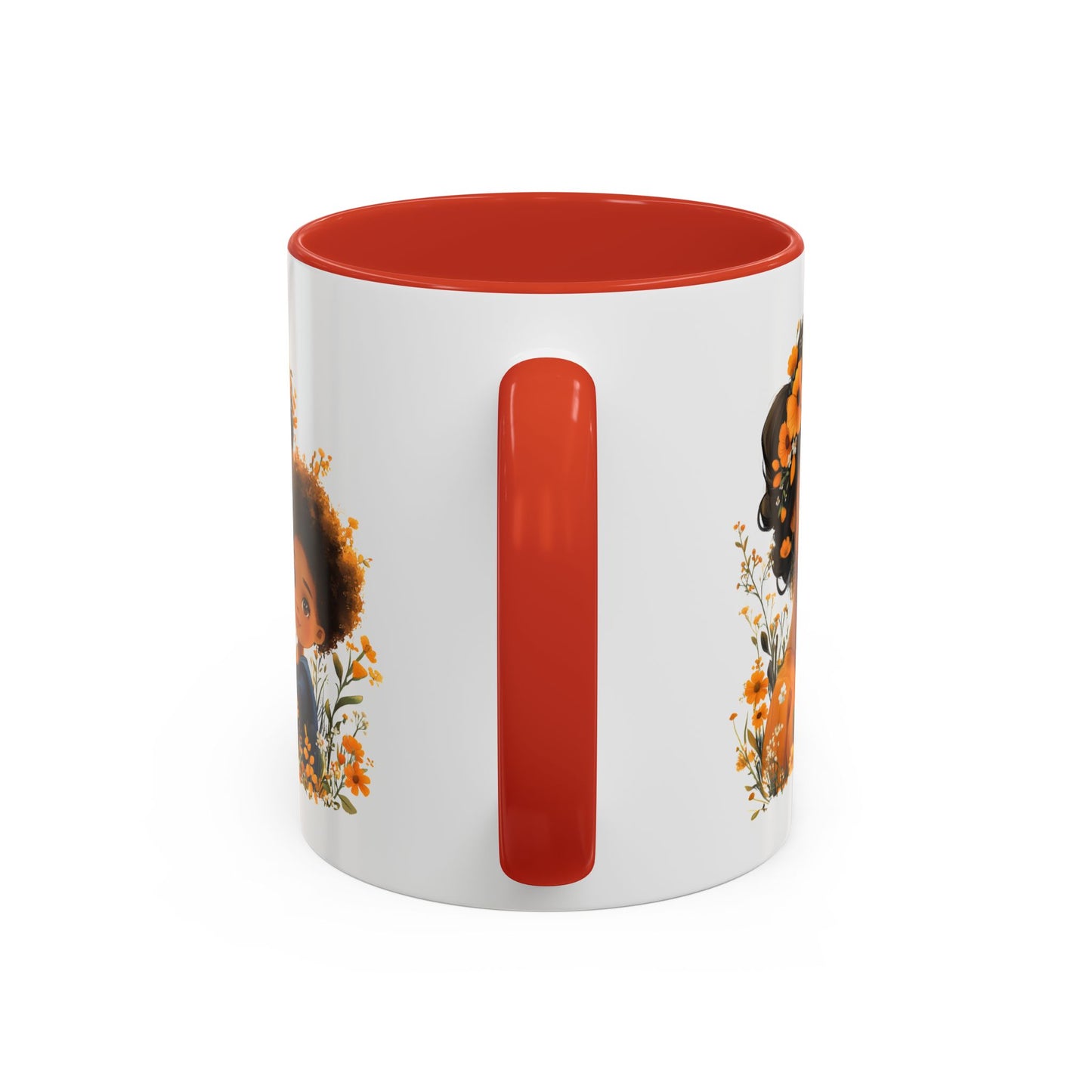 Floral Family Accent Coffee Mug - Mother's Day Gift, Cute Mug for Kids, Floral Design, Spring Decor, Family Bonding