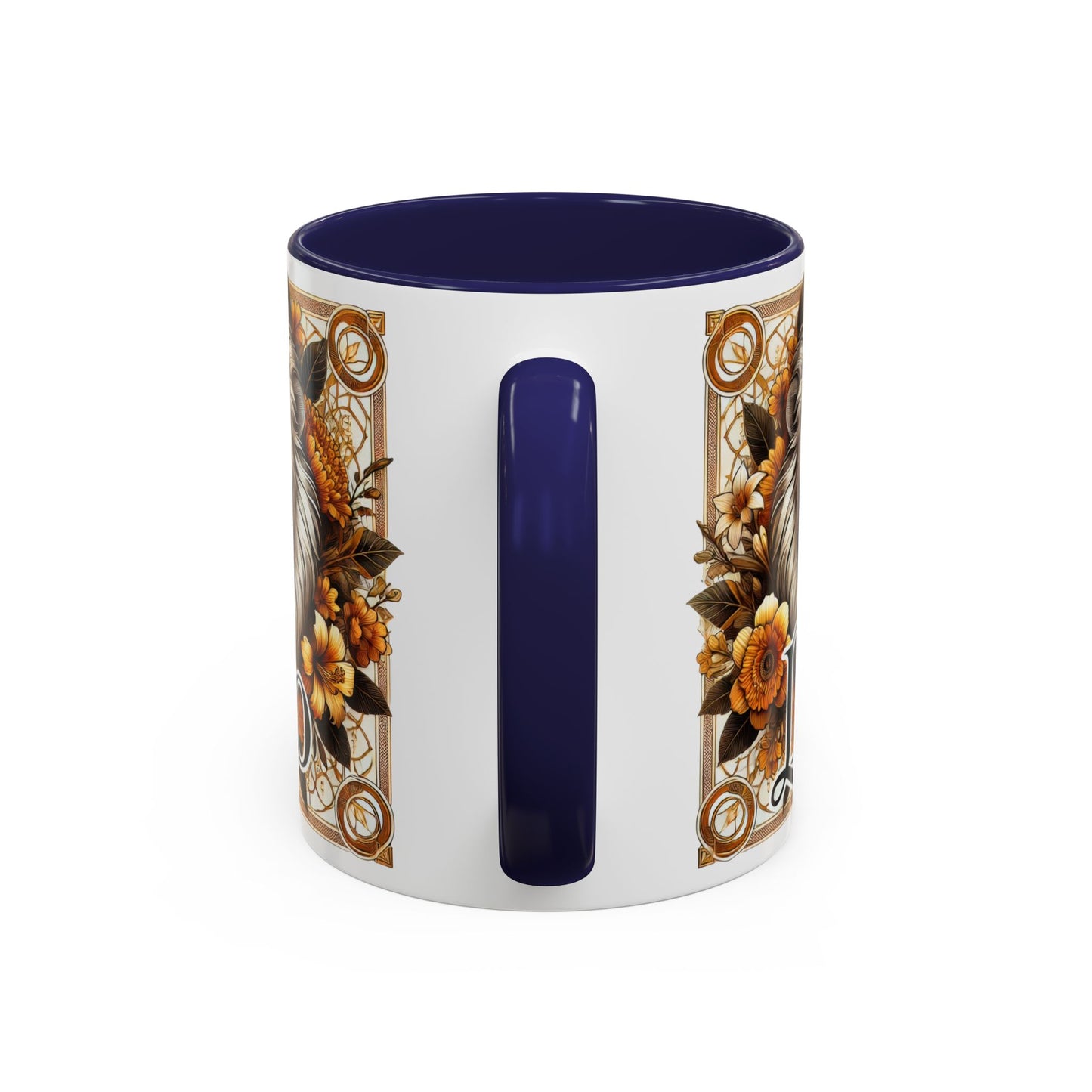 Leo Zodiac Accent Coffee Mug – Bold Floral Design for Astrology Lovers