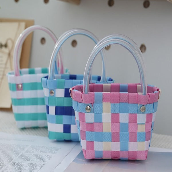 Ins Style Portable Small Square Bag Woven