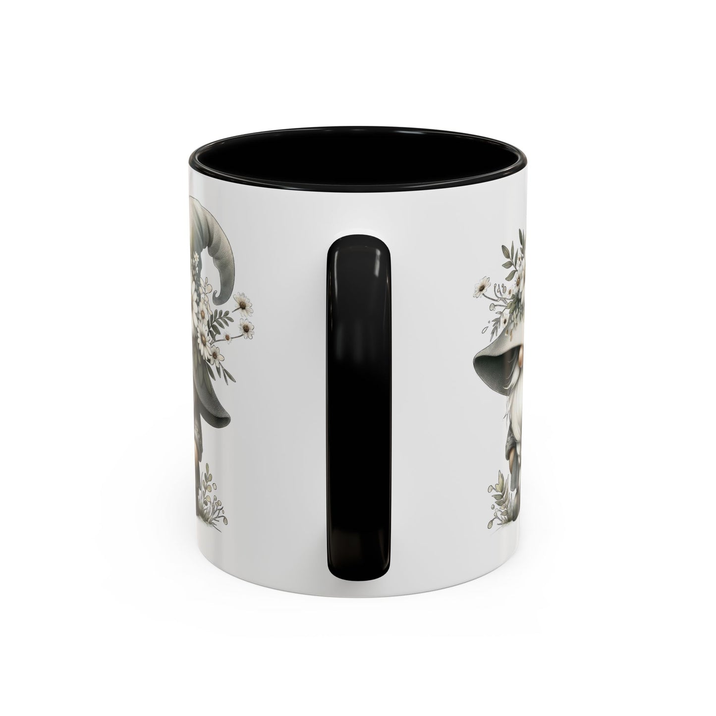 Whimsical Gnome Coffee Mug, Cute Floral Mug, Gift for Garden Lovers, Accent Mug for Coffee, Tea, and Hot Cocoa