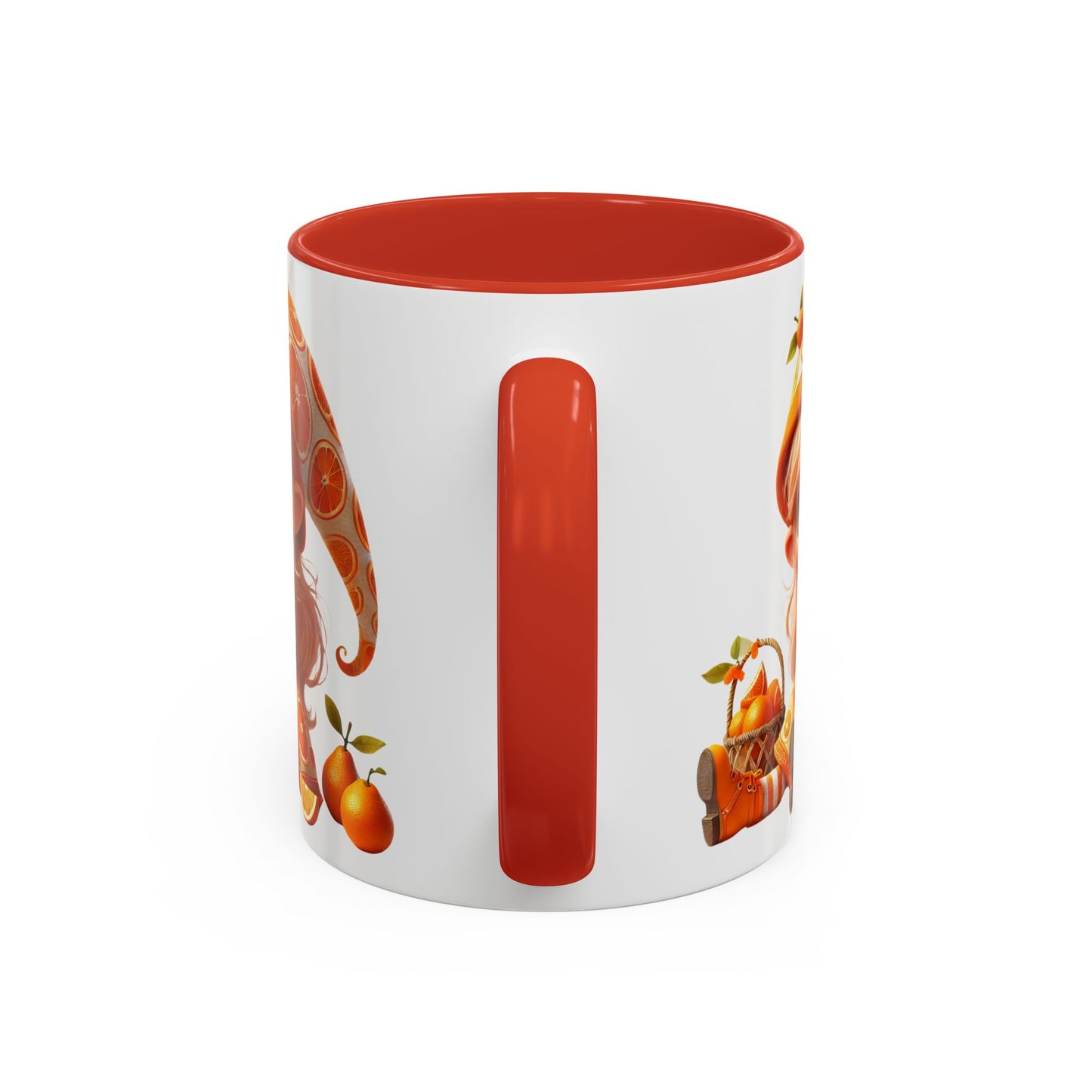Whimsical Orange-Themed Coffee Mug, Cute Ceramic Cup for Fruit Lovers, Ideal Gift for Halloween, Birthdays, and Orange Enthusiasts
