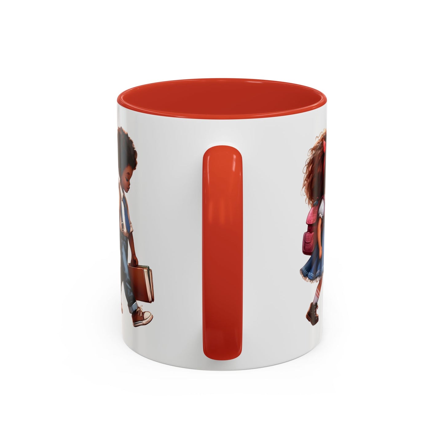 Cute Kids Walking Accent Coffee Mug | Back to School, Teacher Gift, Children's Art, Personalized Tea Cup, Unique Gift Idea