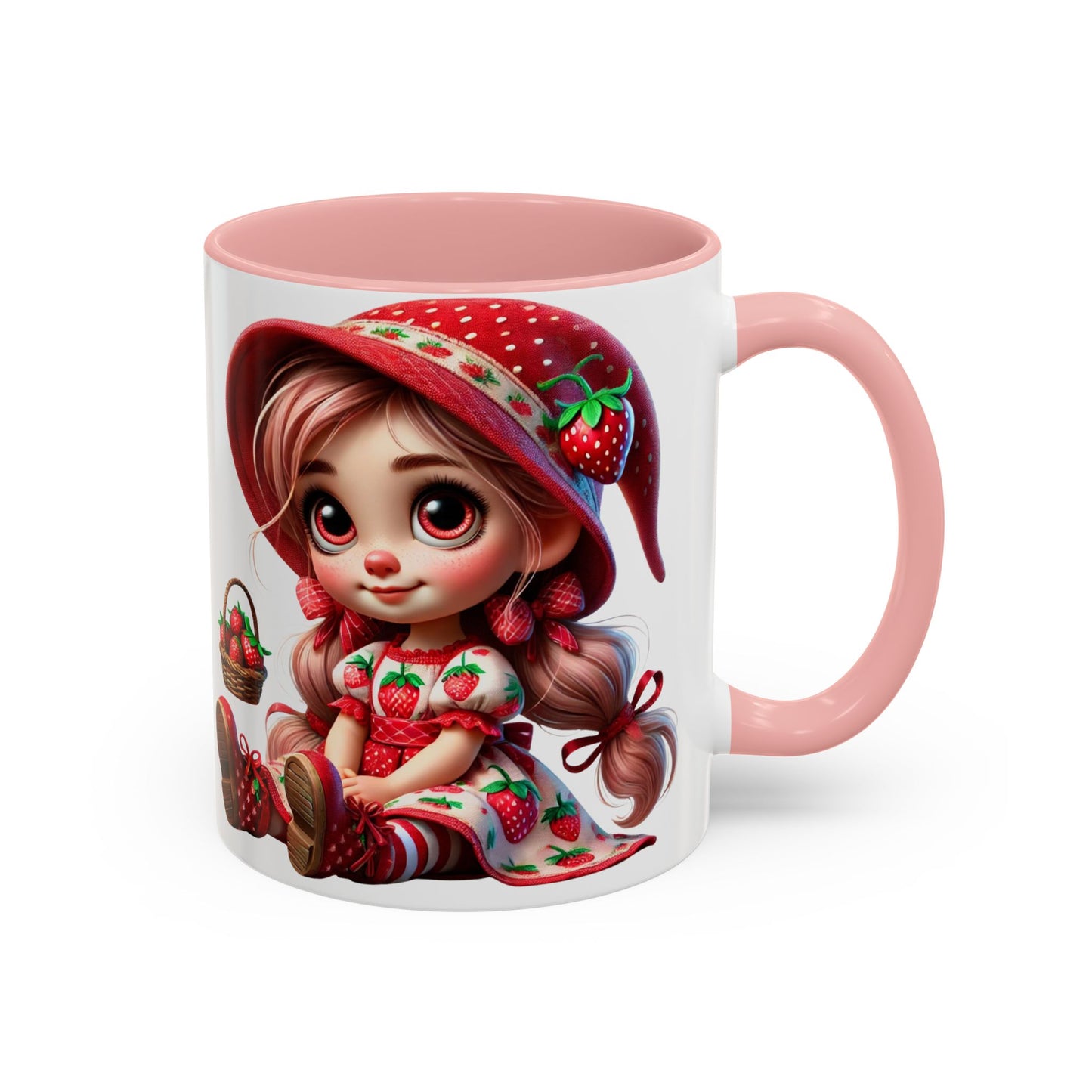 Cute Strawberry Girl Coffee Mug - 11 & 15 oz Accent Mugs for Tea Lovers