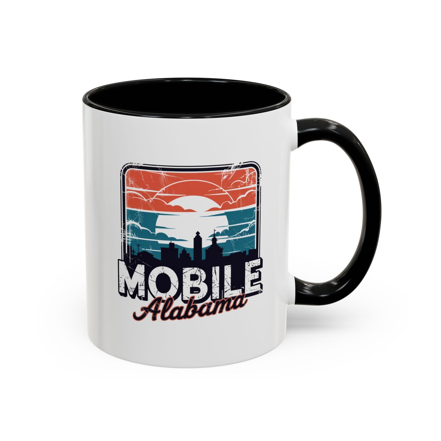 Mobile Alabama Sunset Accent Coffee Mug – Perfect Gift for Travelers, Coffee Lovers, Souvenir, Home Decor, Unique Mug