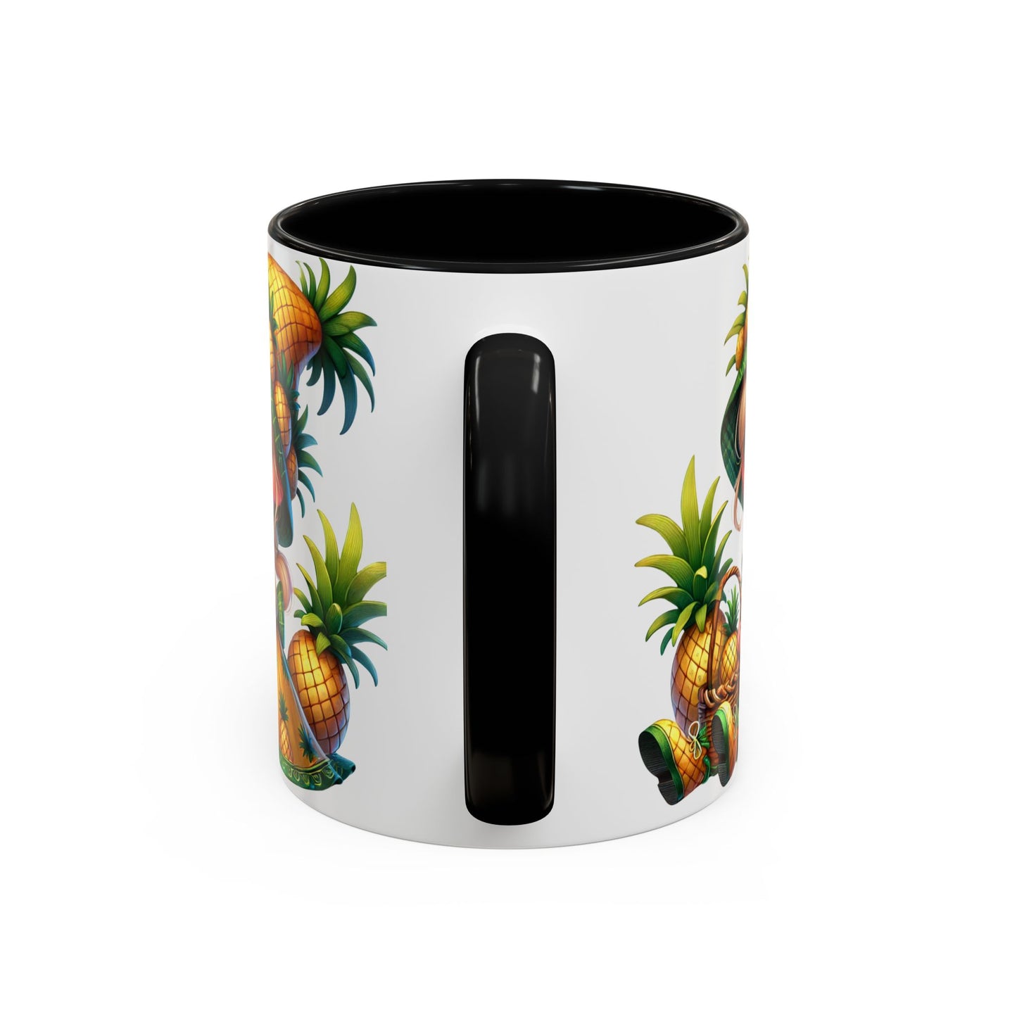 Pineapple Paradise Accent Coffee Mug - Cute Tropical Design, 11oz & 15oz