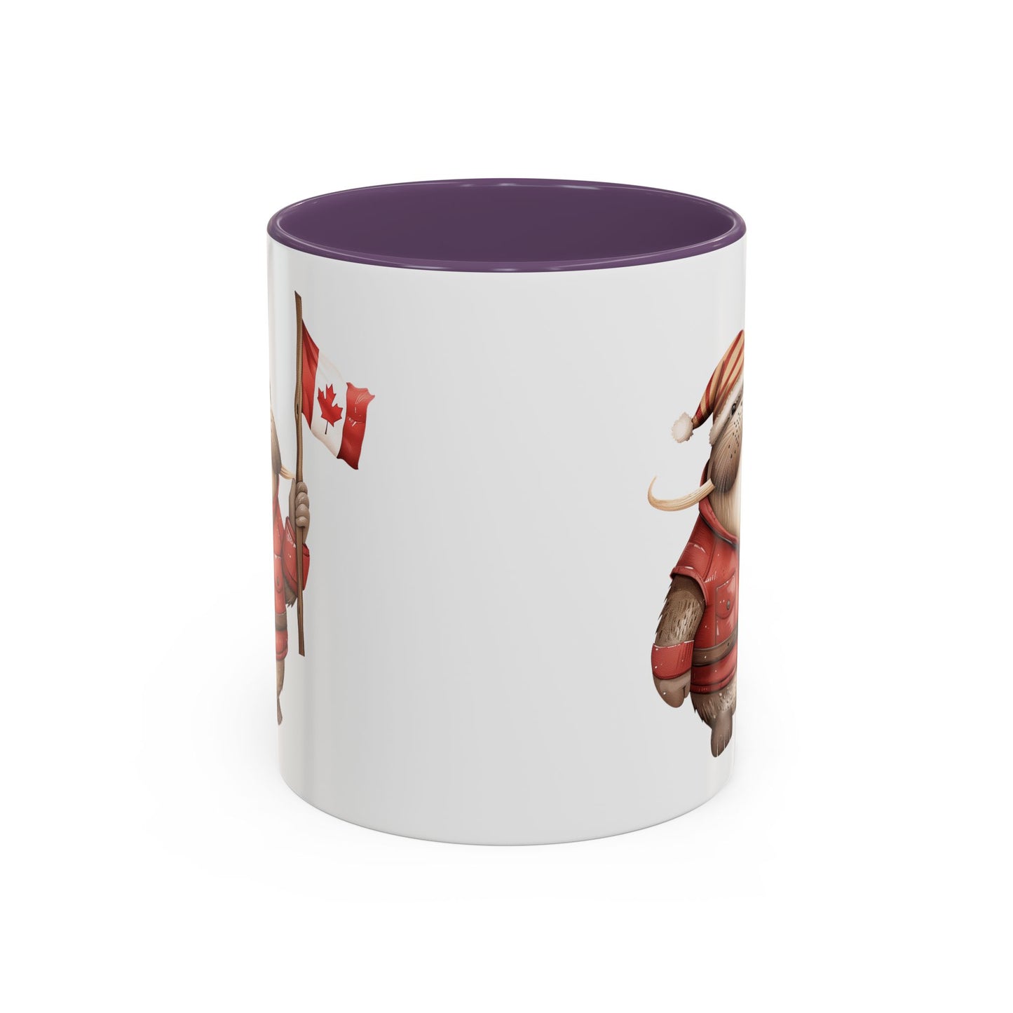 Canadian Holiday Accent Coffee Mug - Adorable Walrus with Flag, Gift for Canada Day, Cute Decor, Coffee Lover, Kitchen Accessory