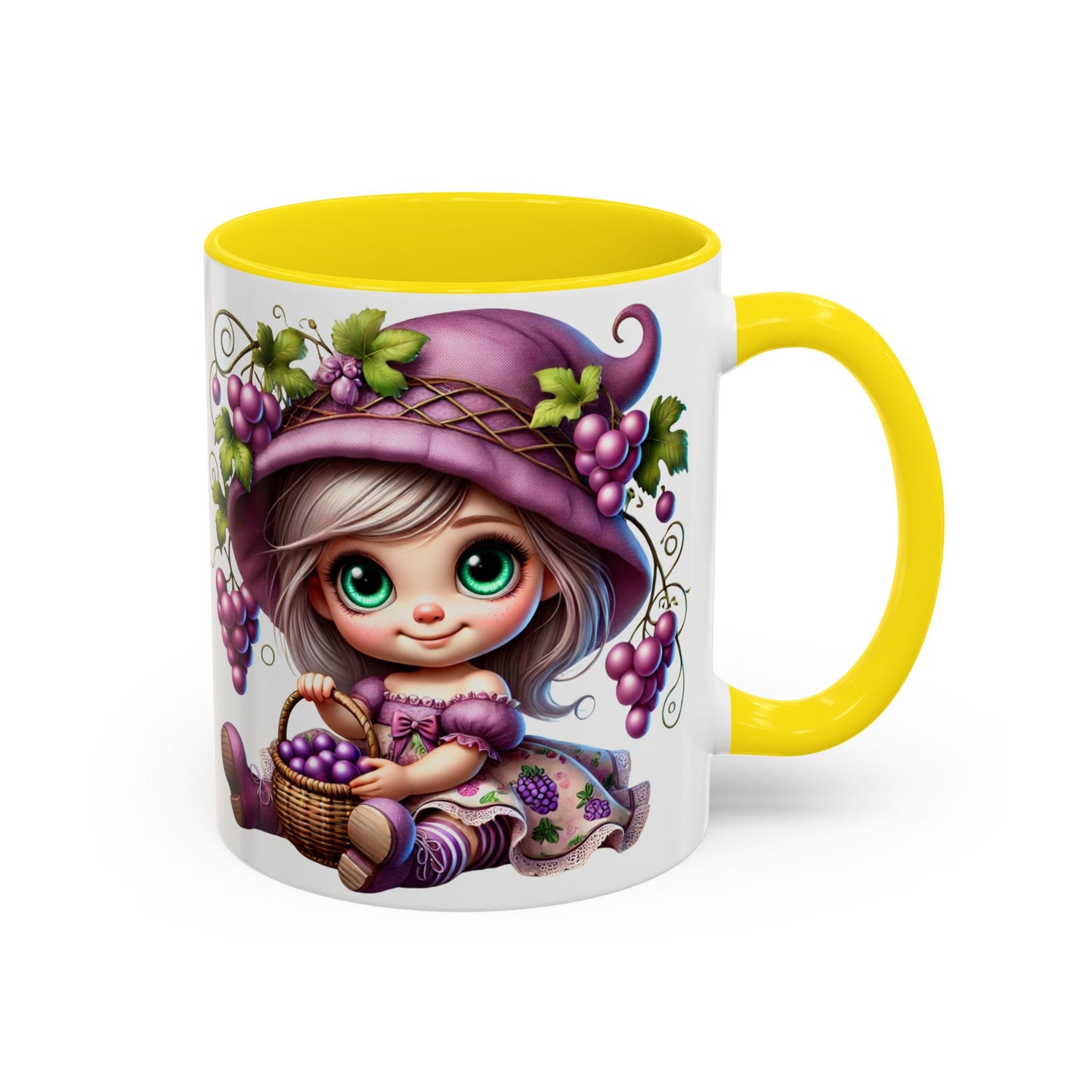 Whimsical Grape Girl Coffee Mug - Perfect for Wine Lovers and Gift Giving