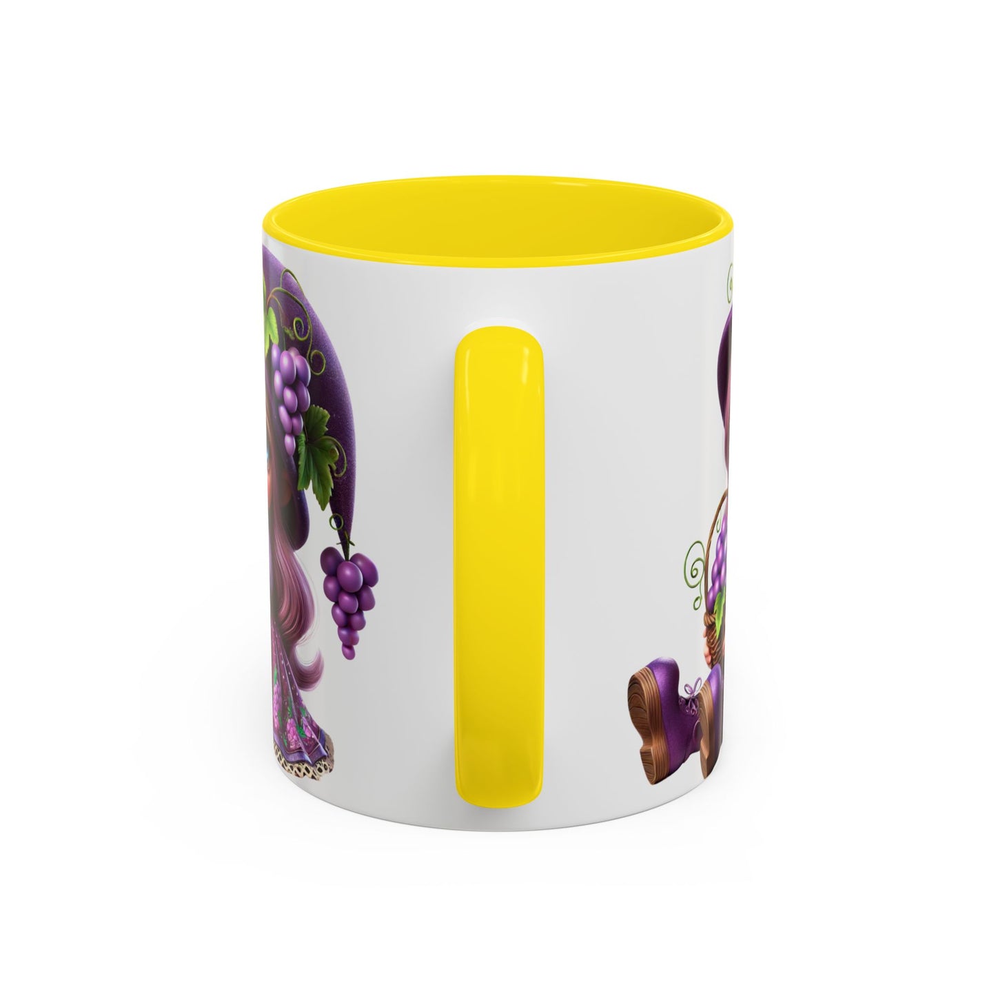 Whimsical Grape Girl Coffee Mug - Fun 11oz & 15oz Accent Mugs for Kids and Wine Lovers