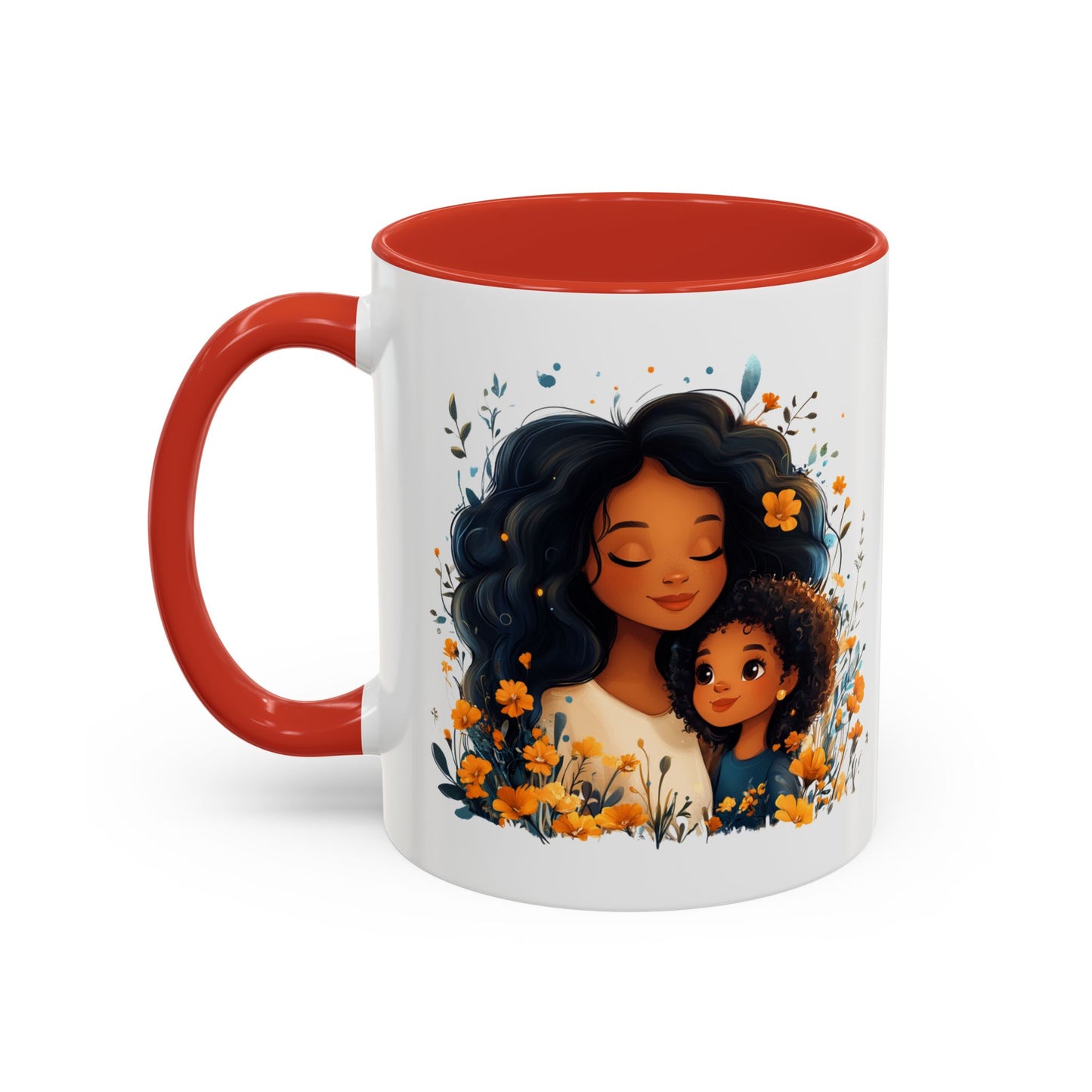 Floral Mom and Daughter Coffee Mug, Mother's Day Gift, Family Bonding, Tea Cup, Inspirational Mug, Cozy Drinkware