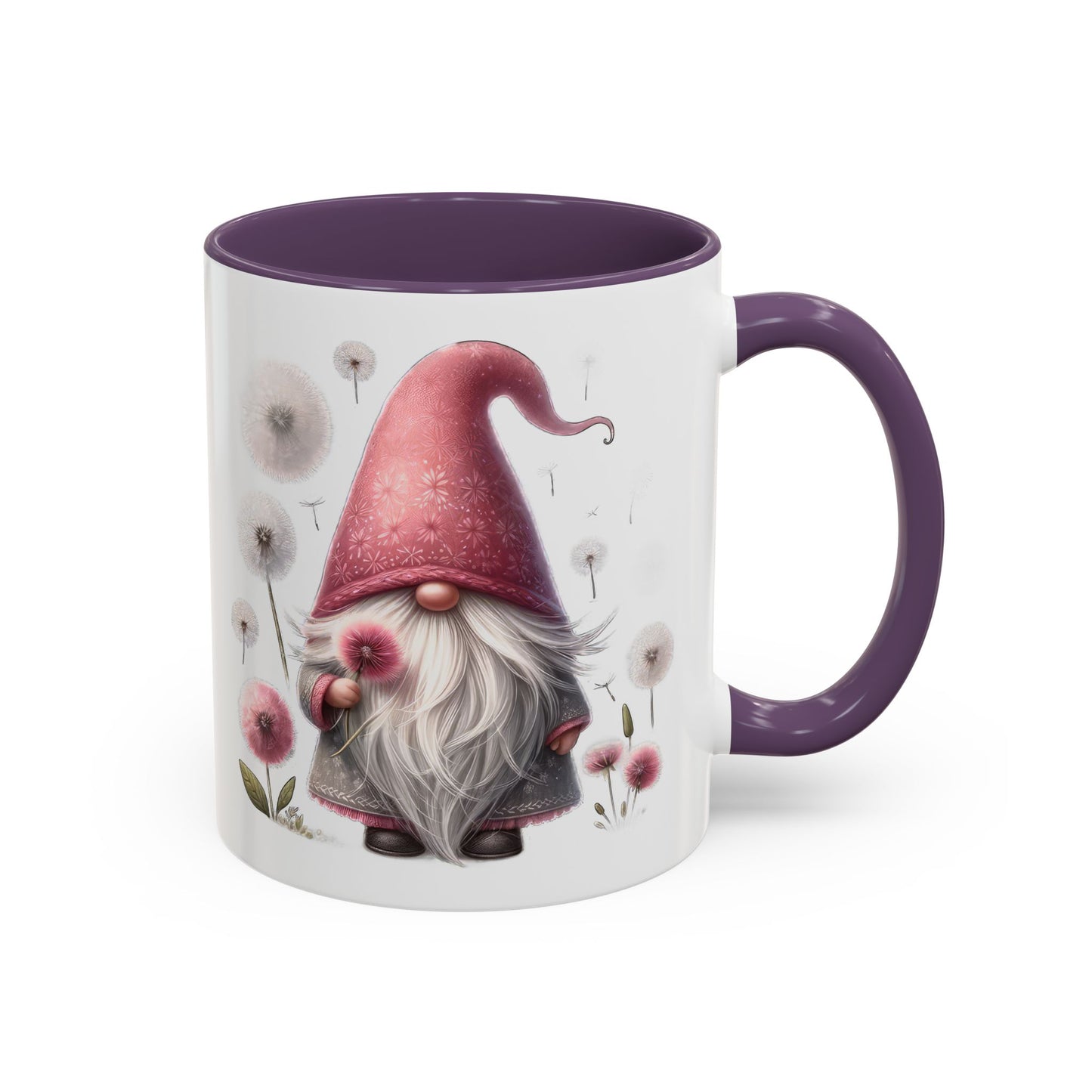 Whimsical Gnome Coffee Mug, Cute Coffee Cups for Home, Unique Gift for Gnome Lovers, Floral Gnome Mug for Birthdays, Spring Décor