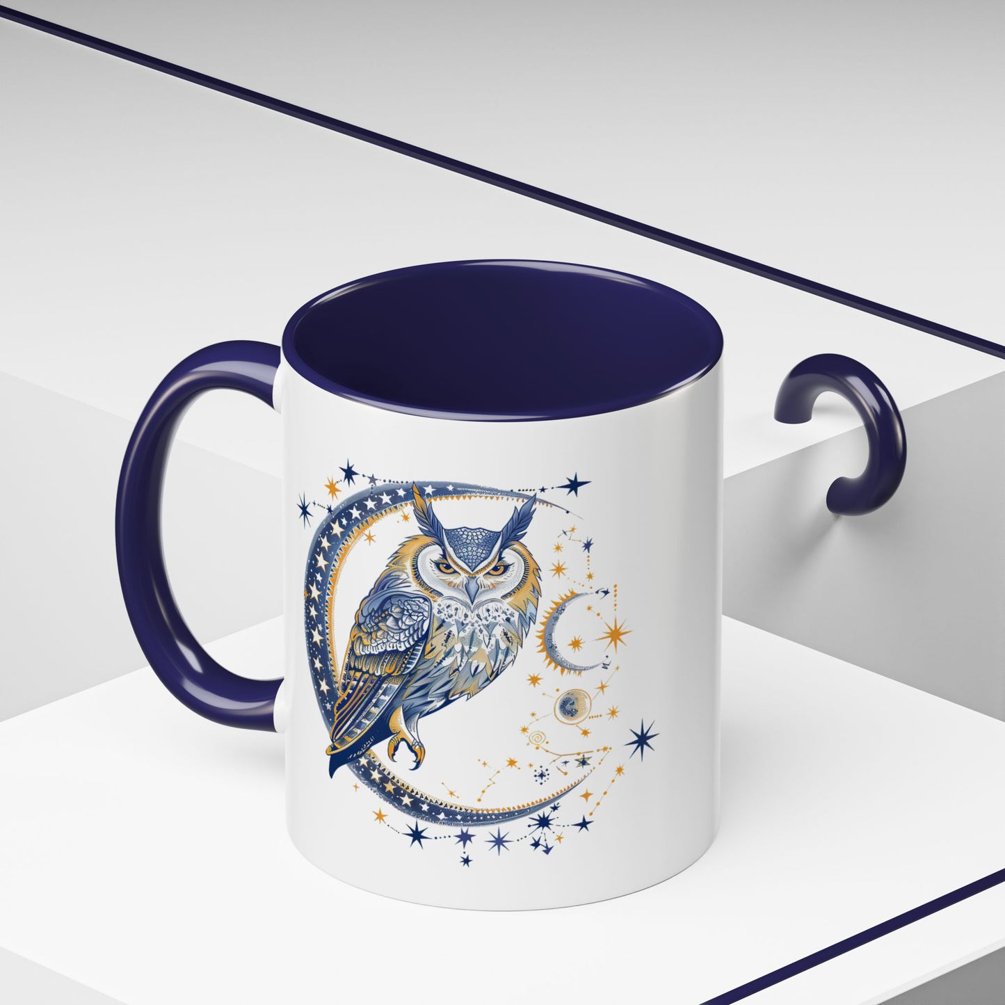 Celestial Owl Coffee Mug | Starry Night Mug, Astrology Gift, Owl Lover Cup, Unique Drinking Vessel, Enchanted Home Decor