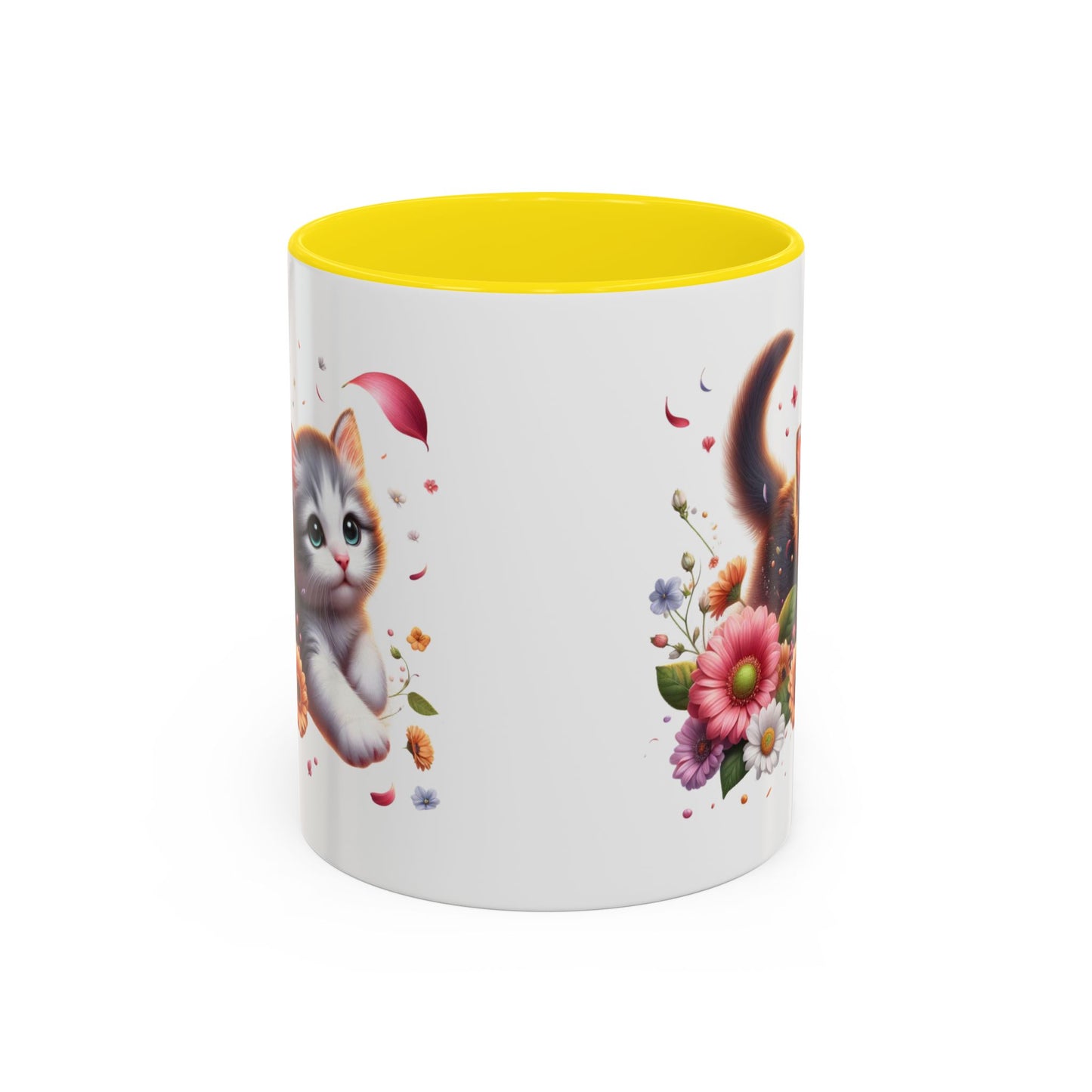 Whimsical Cat Coffee Mug | Cute Pet Lovers Gift | Floral Design | 11 & 15oz | Perfect for Birthdays, Anniversaries, Cat Enthusiasts