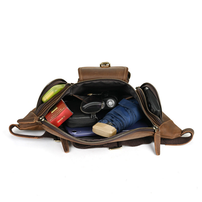 Ceinture en cuir, sac de poitrine décontracté multifonctionnel pour moto JFA UNIjuntos Entreprise