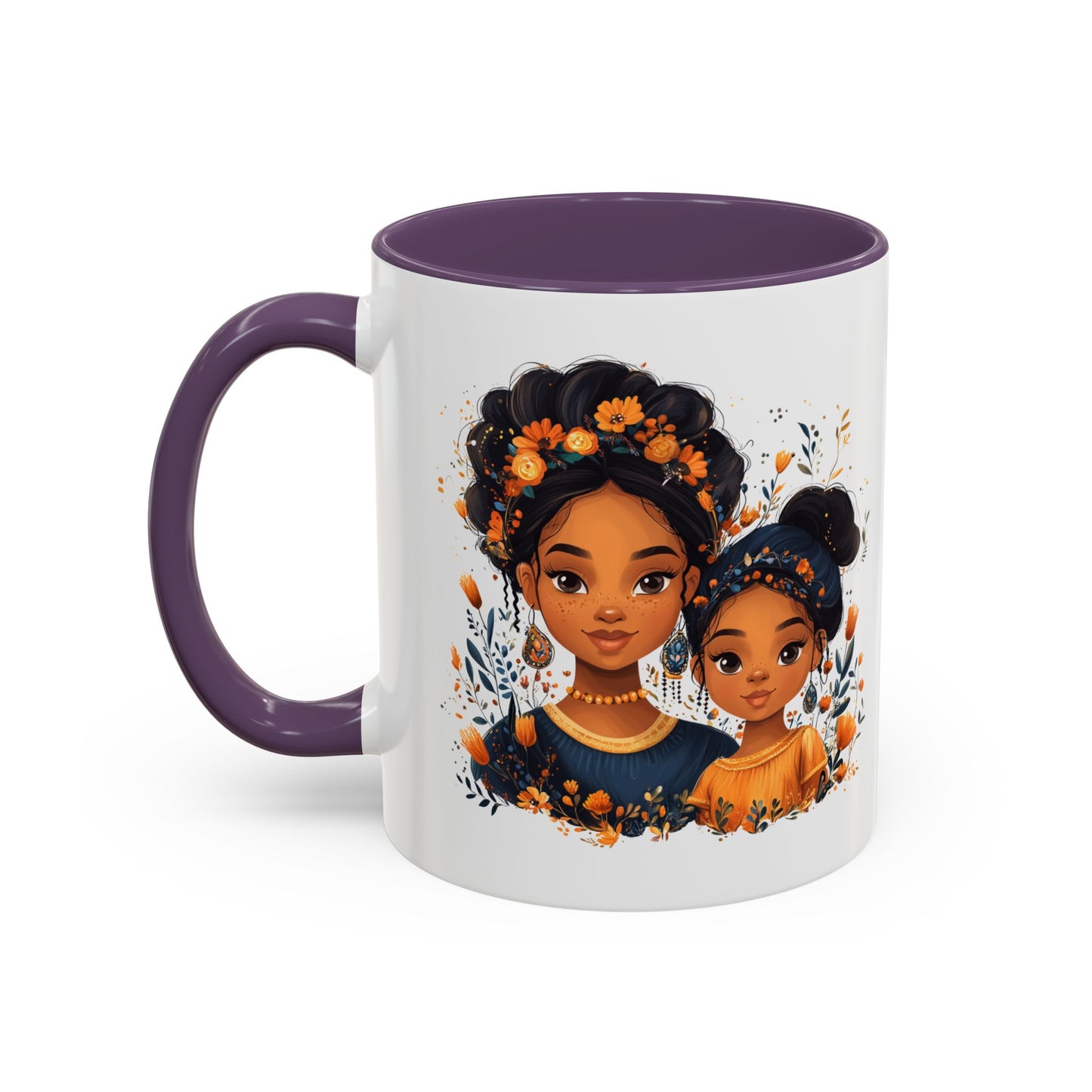 Cute Floral Accent Mug for Coffee Lovers, Gift for Moms, Family Bonding, Fall Decor, Unique Tea Mug