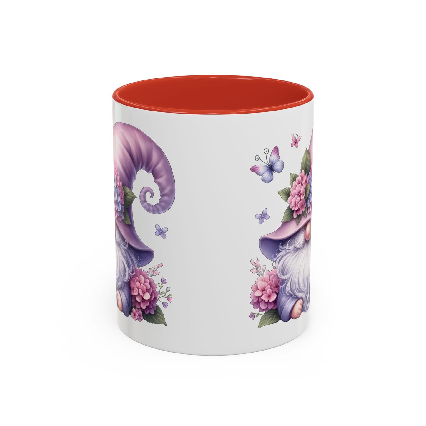 Gnome Floral Accent Coffee Mug, Cute Gnome Mug, Gift for Garden Lovers, Mother's Day Coffee Cup, Spring Decor, Personalized Mug