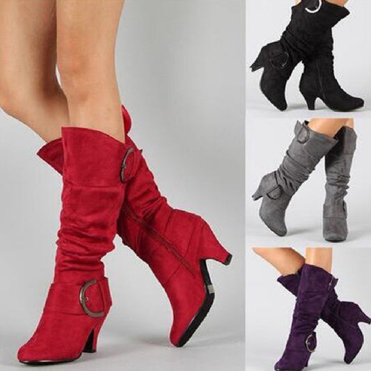 Fashion Brushed Velvet Spring And Autumn Women's Boots Store Hive UNIjuntos