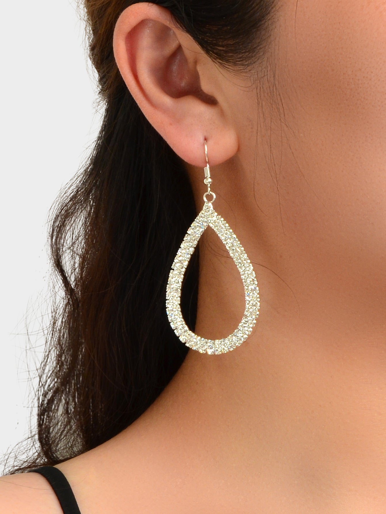 Shinning Full Rhinestone Water Drop Earrings Luxury Wedding Birdal Prom Jewelry-1