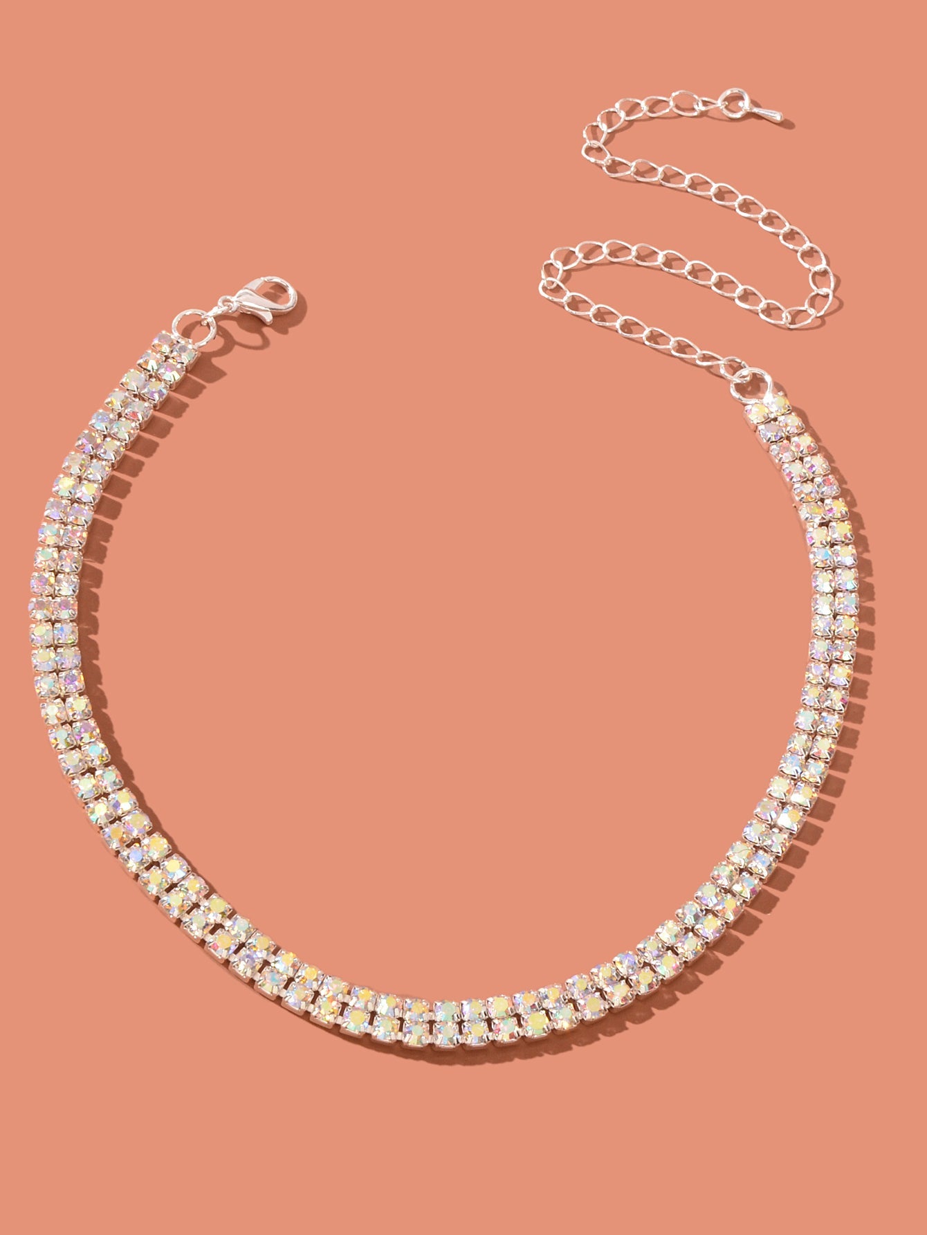 Luxury Sparkling Zircon Short Choker Collar Necklace Wedding Engagement Jewelry-1