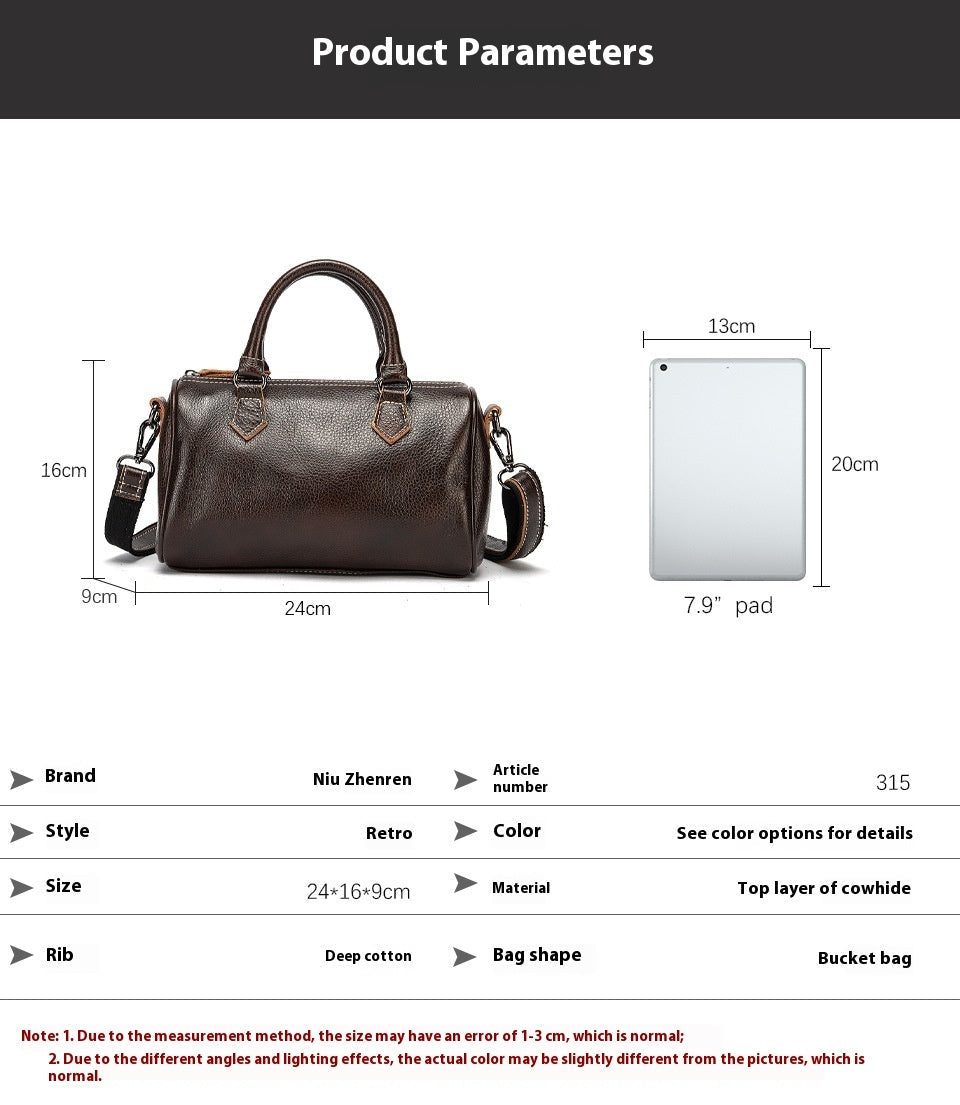 Retro Women Bag First Layer Cattlehide Leather Casual And Portable Women's Handbag Store Hive UNIjuntos