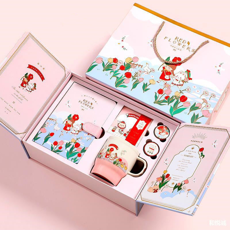 This Set Gift Box Cute Girl Heart Luxury Handbook Cartoon