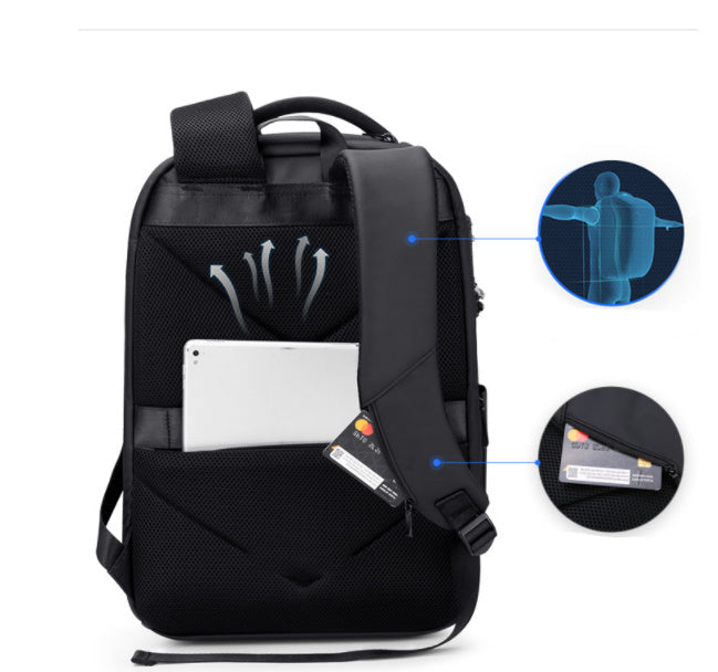 Men's Business Casual Password Lock Anti-theft Backpack Business Trip Travel Laptop Bag Student Schoolbag JFA UNIjuntos Entreprise