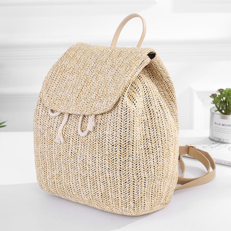 Summer Backpack Straw Braided Women's Bag