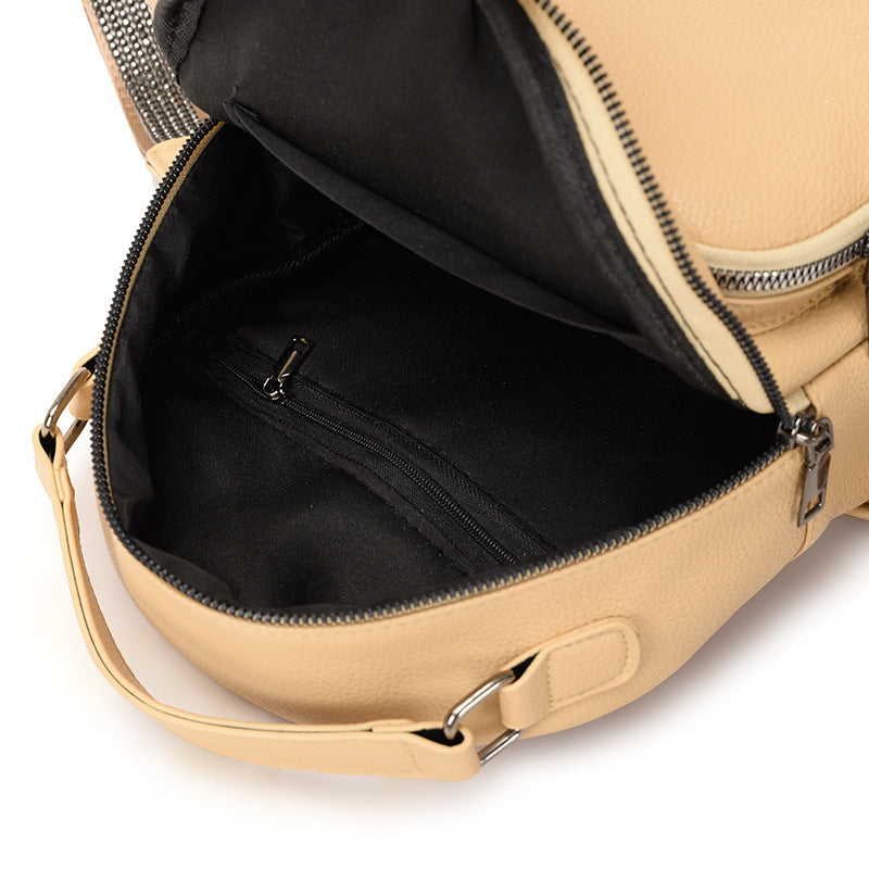 New Casual Women's Soft Leather Backpack Is Fashionable