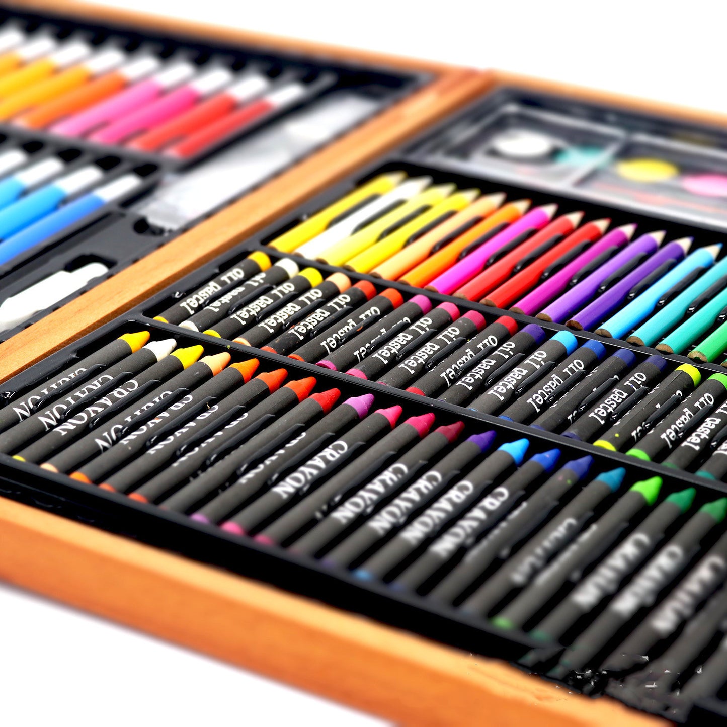 Children's 150-piece Wooden Box Painting Stationery Set