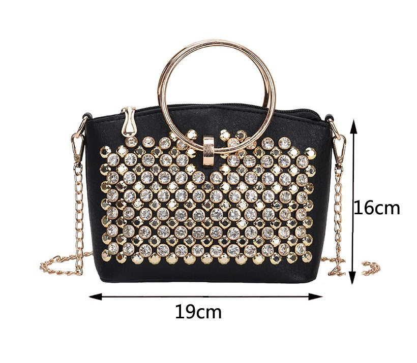 Fashionable Light Luxury Diamond Ring Single-shoulder Diagonal Bag
