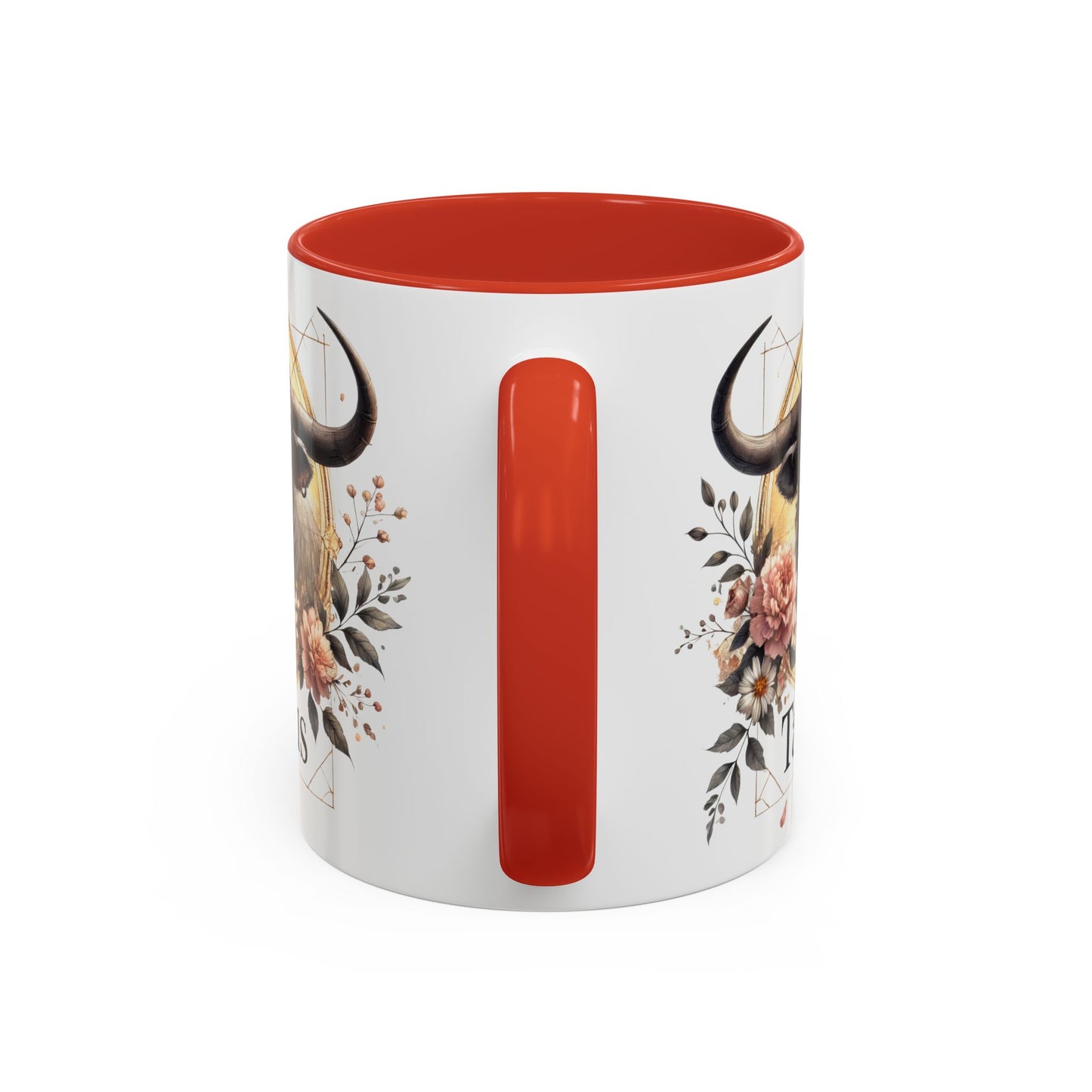 Taurus Floral Accent Coffee Mug | Astrology Gift for Taurus Fans | Office, Birthday, Zodiac Decor, Personalized Mug, Home & Kitchen