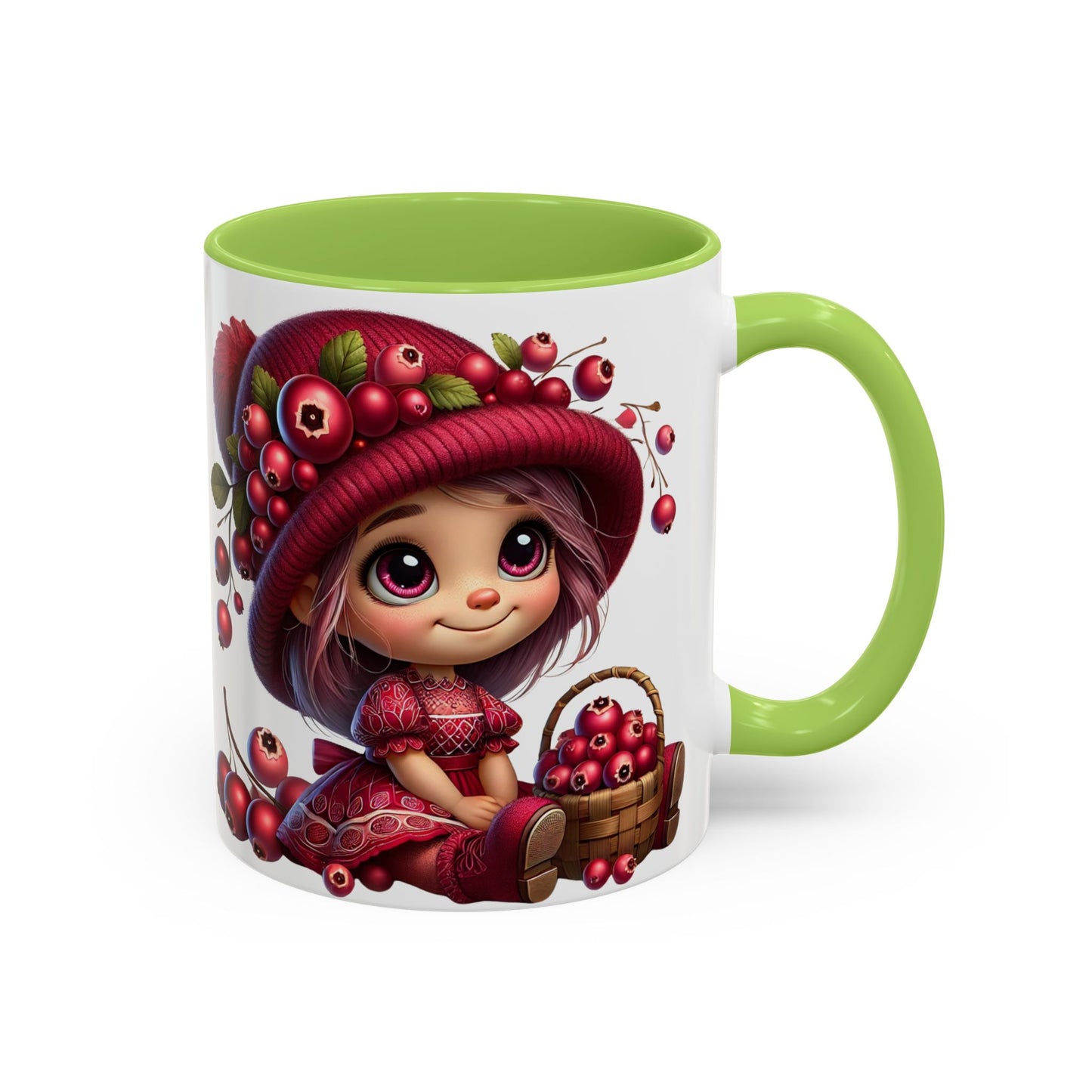 Whimsical Berry Girl Coffee Mug - Cute 11oz & 15oz Designs