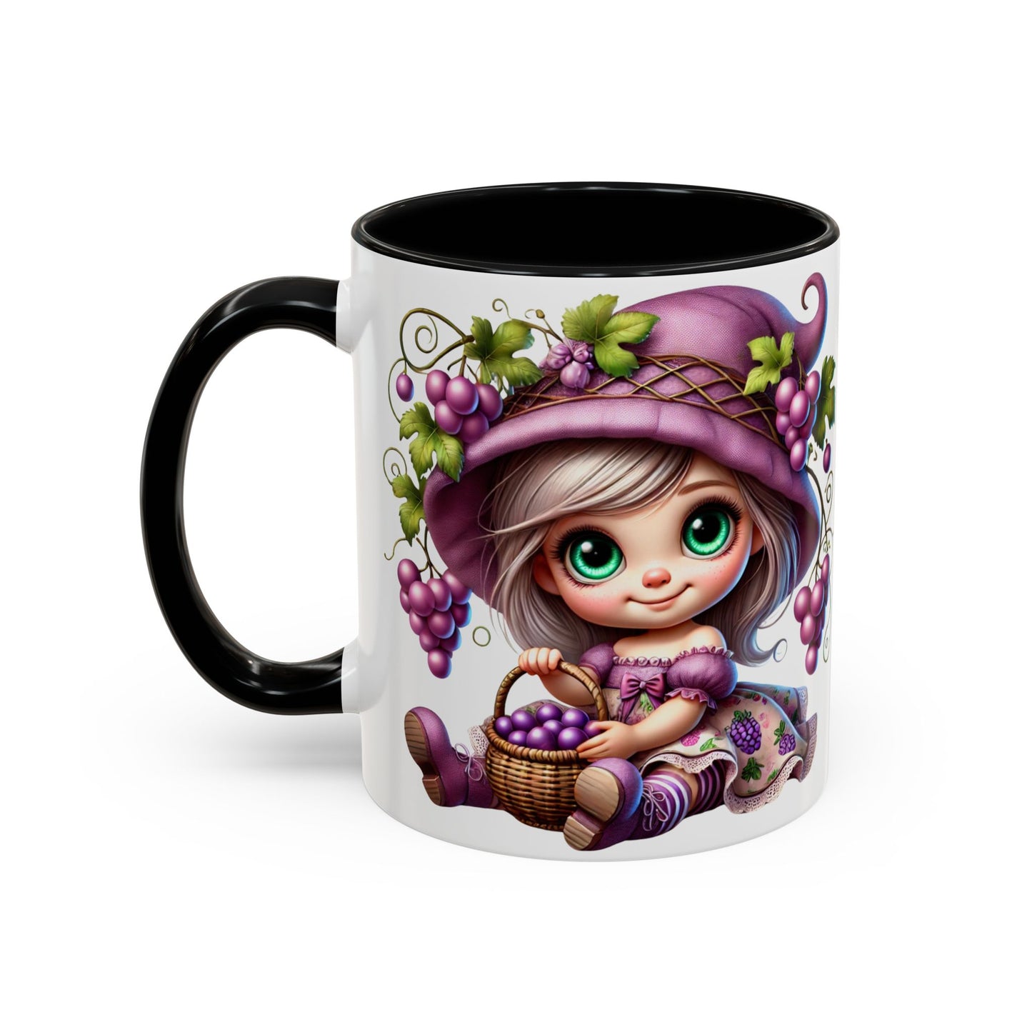 Whimsical Grape Girl Coffee Mug - Perfect for Wine Lovers and Gift Giving