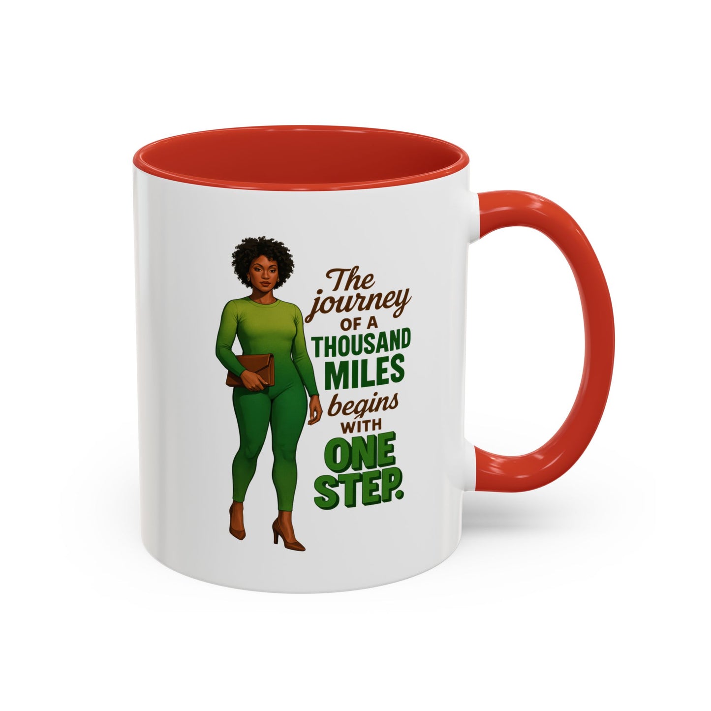 Inspirational Accent Coffee Mug - Motivational Quote Mug, Unique Gift for Her, Empowerment Coffee Cup, Coffee Lover's Gift, Tea Mug